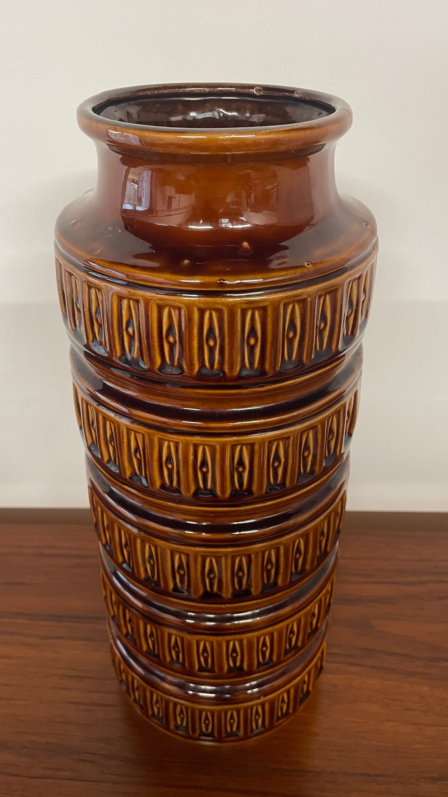 Large Mid-Century West German Brown Vase | W. Germany 268-40 | 40cm