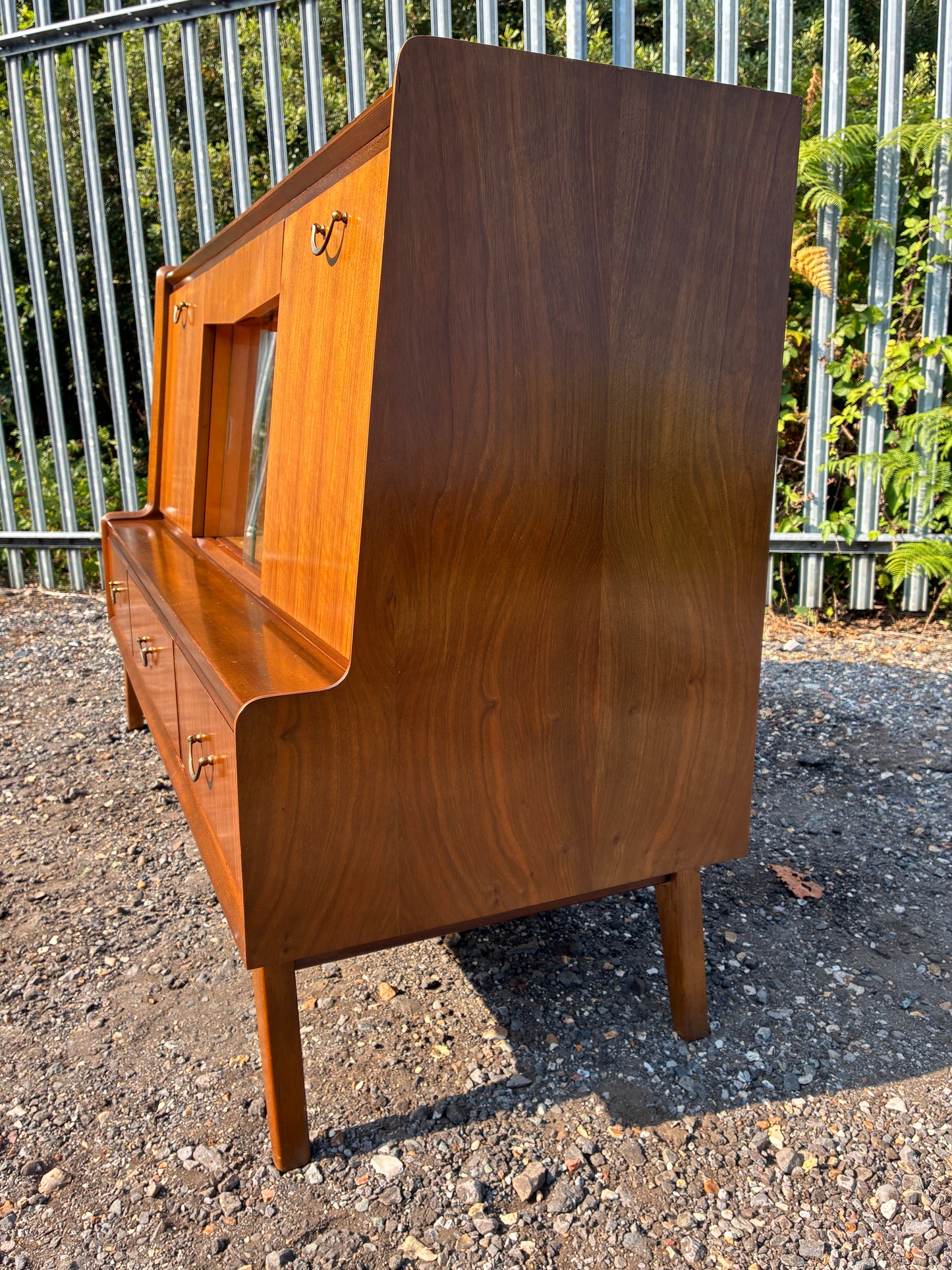 Wrighton Mid-Century Teak Sideboard Display Cabinet | British Retro Drinks Cabinet | Vintage Glass Display & Storage | 137cm