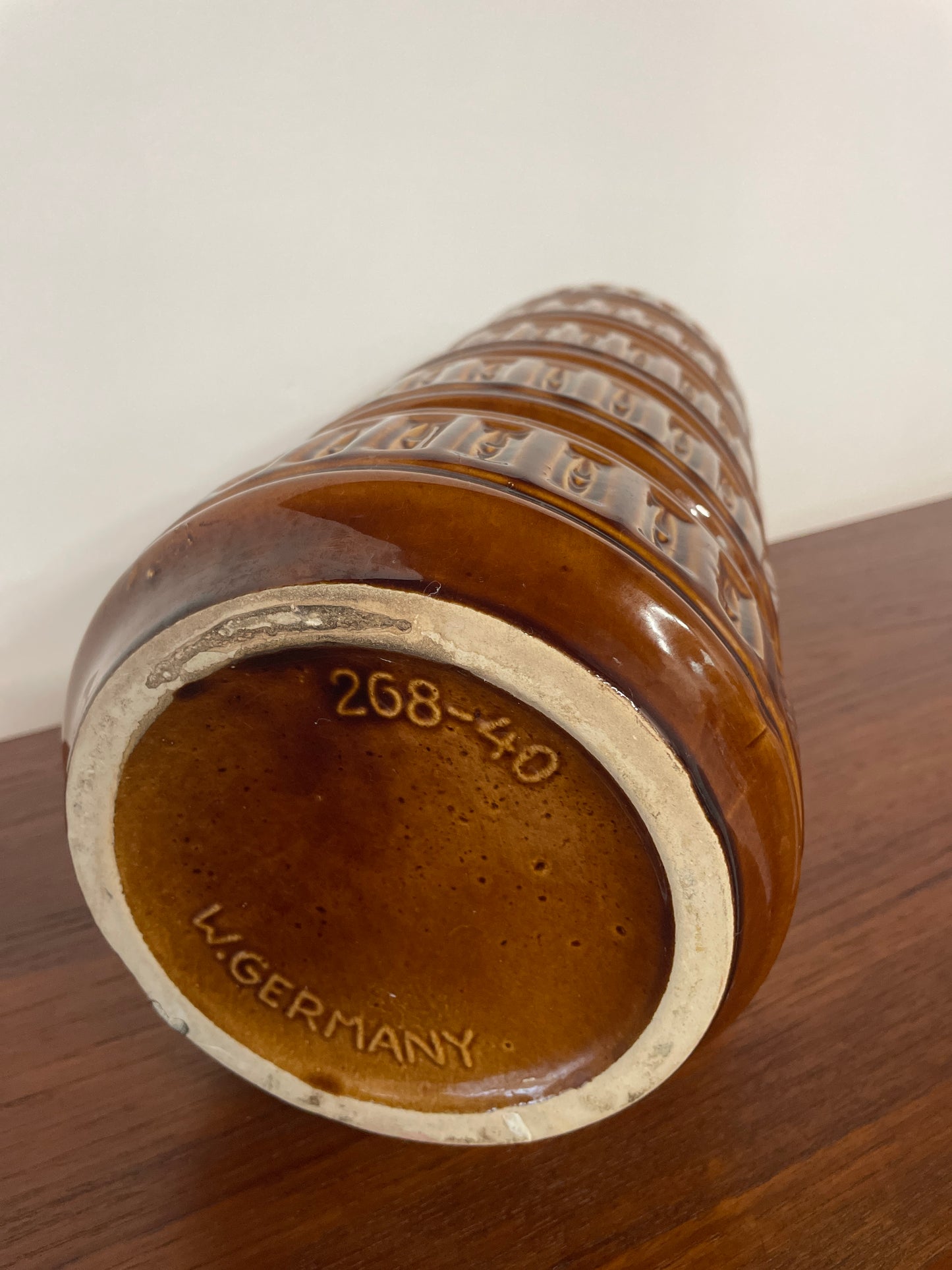 Large Mid-Century West German Brown Vase | W. Germany 268-40 | 40cm