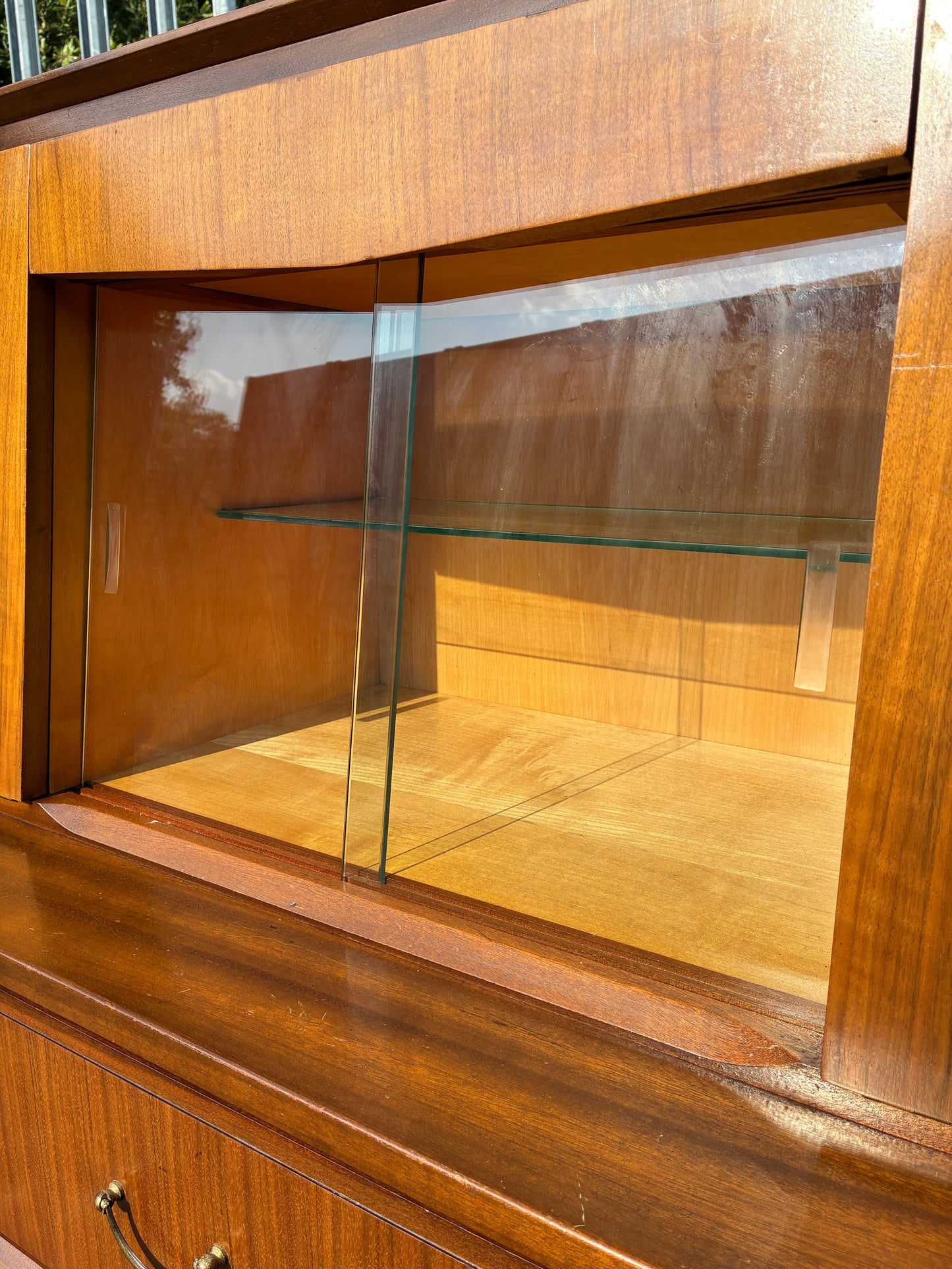 Wrighton Mid-Century Teak Sideboard Display Cabinet | British Retro Drinks Cabinet | Vintage Glass Display & Storage | 137cm