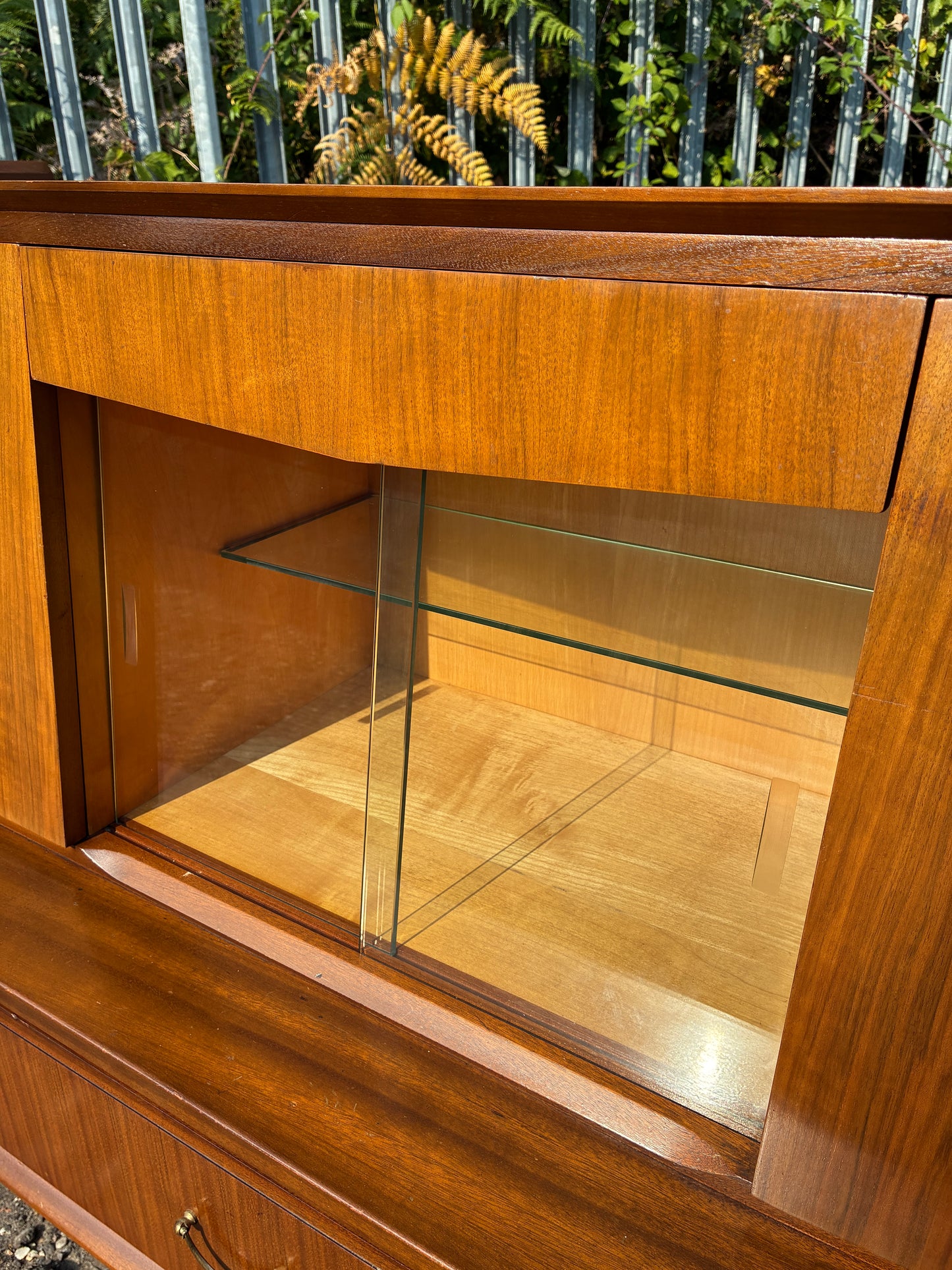 Wrighton Mid-Century Teak Sideboard Display Cabinet | British Retro Drinks Cabinet | Vintage Glass Display & Storage | 137cm