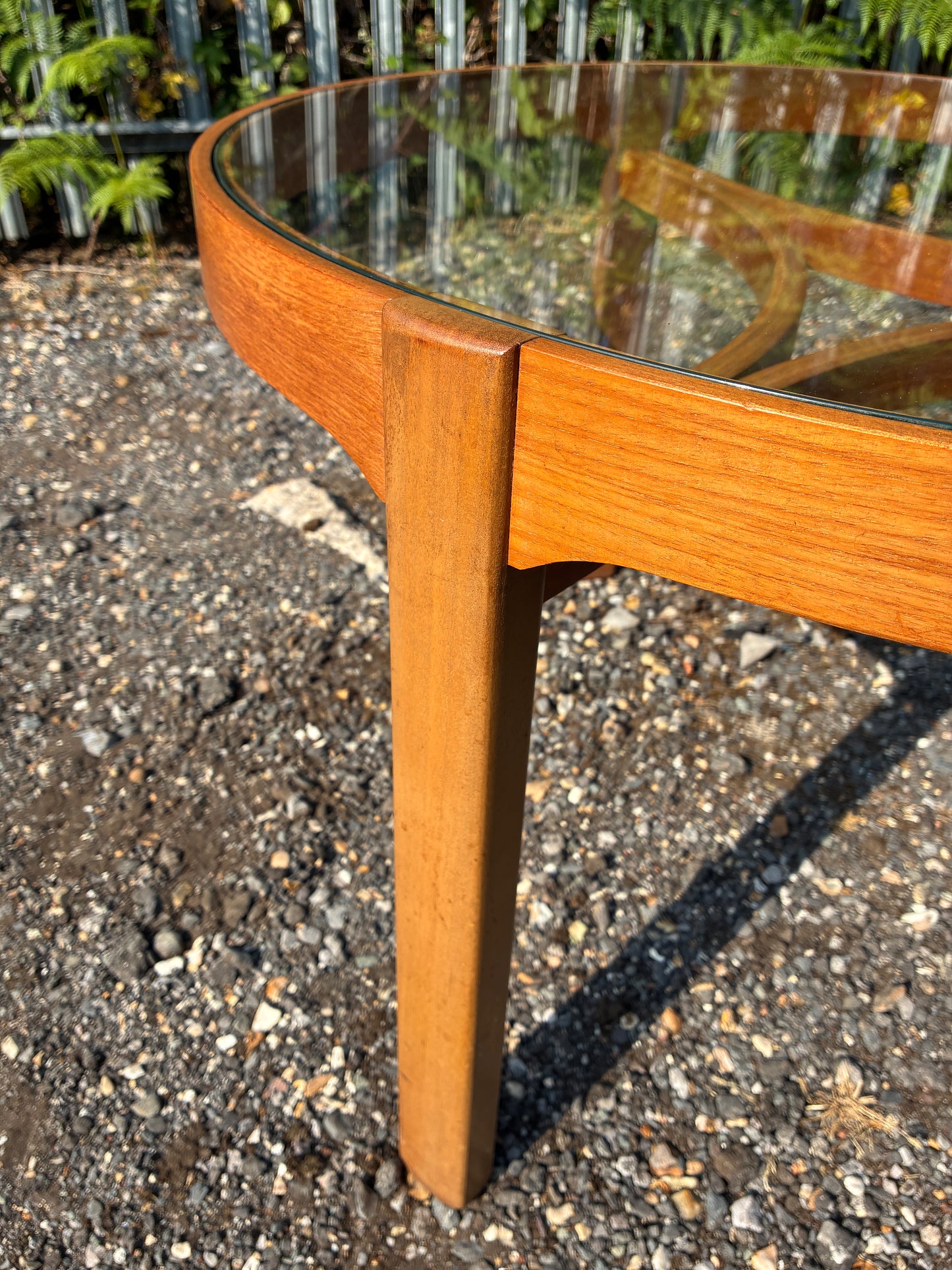 Nathan Trinity Glass Top Coffee Table | Mid-Century Modern  Teak Round | Danish Style Circular Vintage