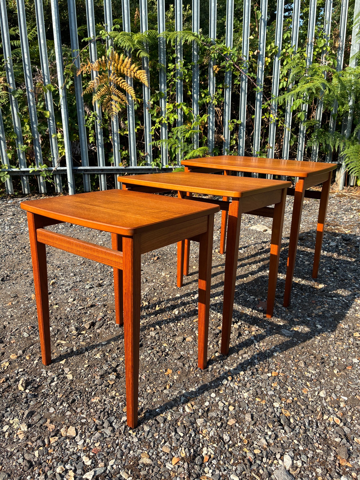 Mid-Century Teak Nest of Tables | Scandinavian Style Vintage | Set of 3