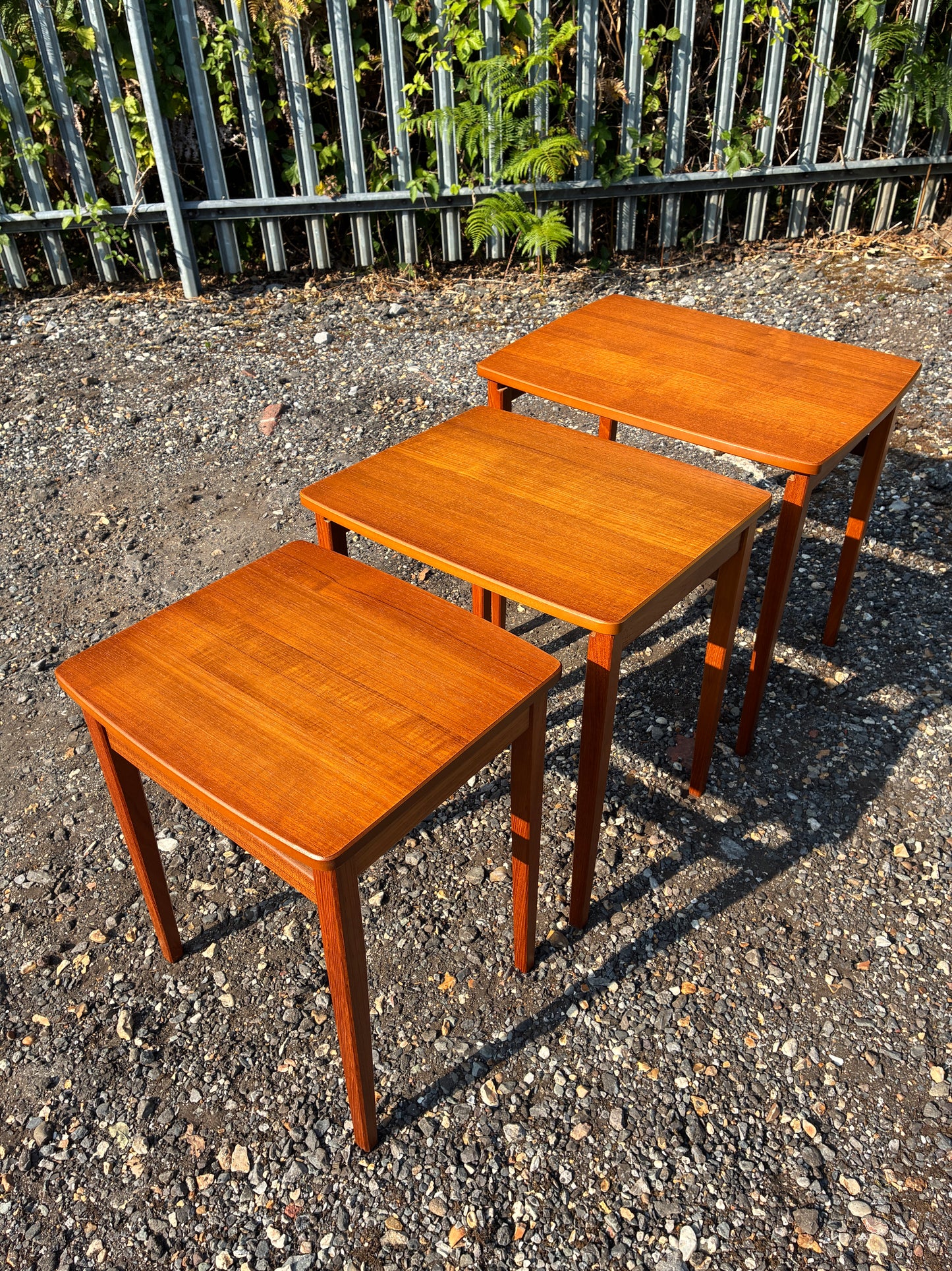 Mid-Century Teak Nest of Tables | Scandinavian Style Vintage | Set of 3