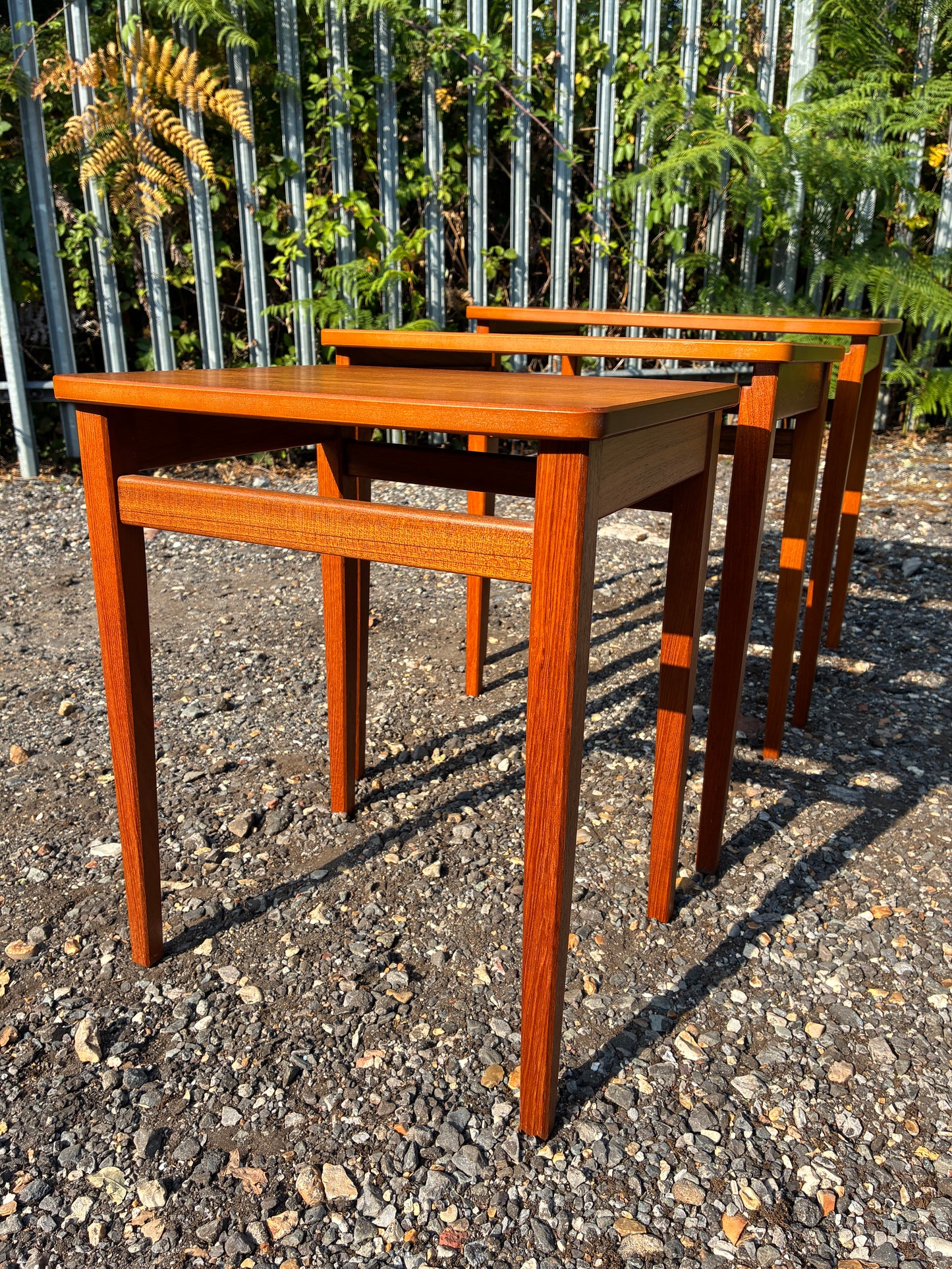 Mid-Century Teak Nest of Tables | Scandinavian Style Vintage | Set of 3