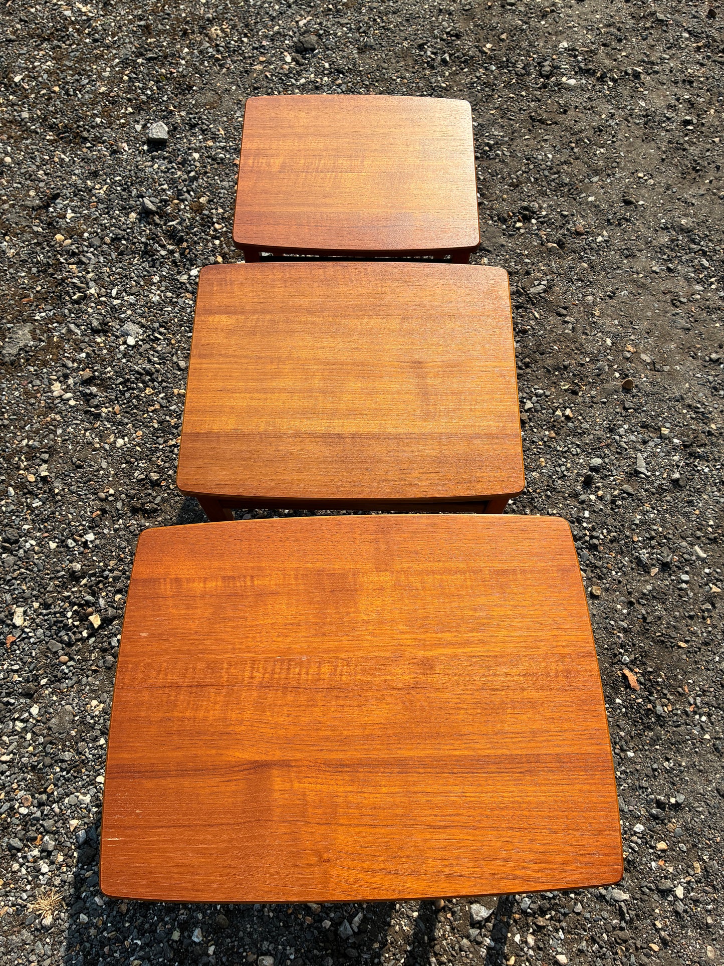 Mid-Century Teak Nest of Tables | Scandinavian Style Vintage | Set of 3