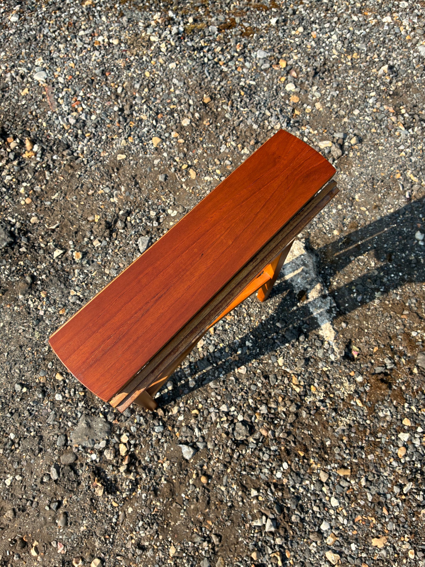 Vintage Teak Folding Side Table | Space Saving Drop Leaf Occasional Table | Compact Mid-Century Style Lamp Table
