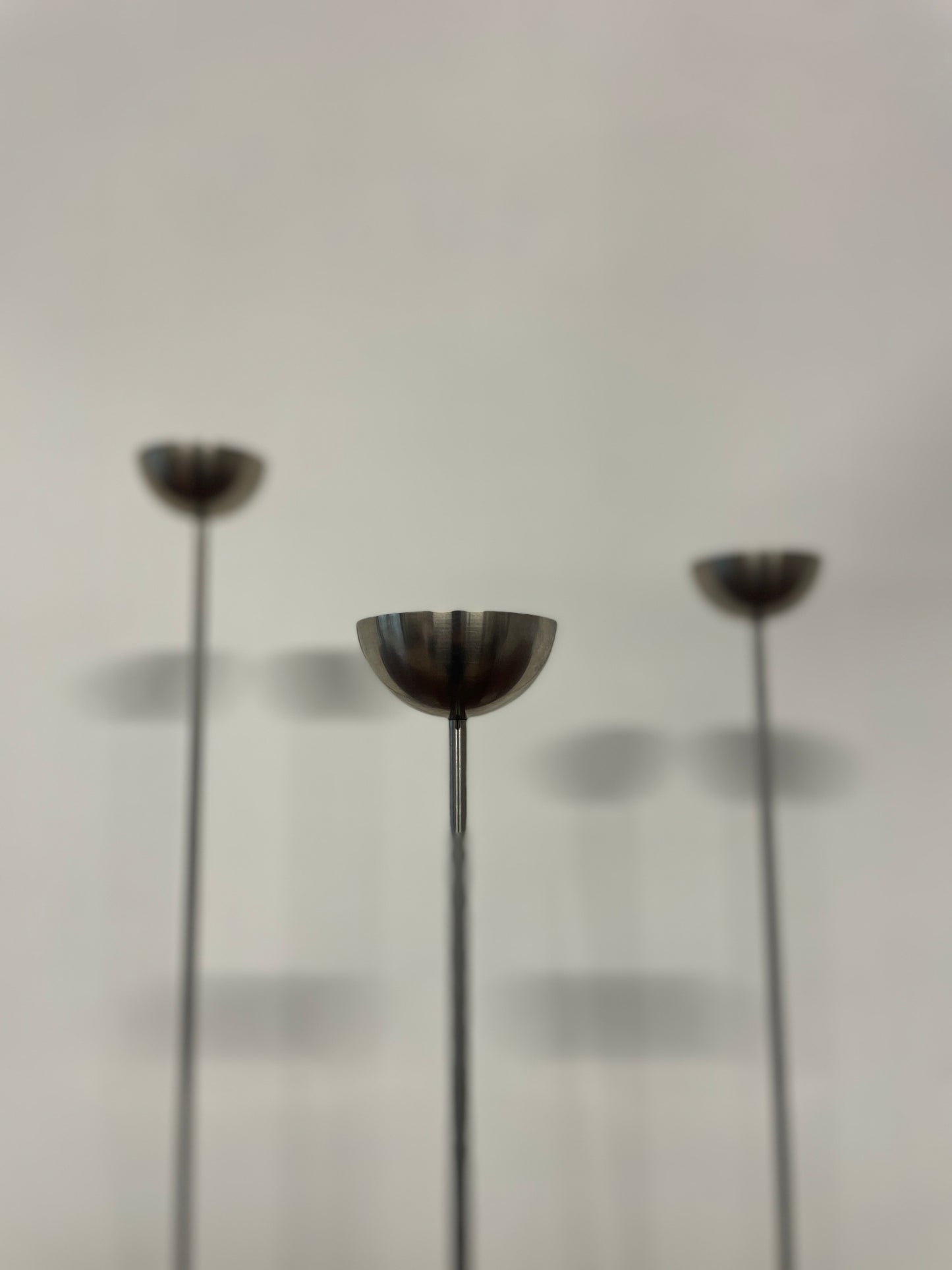 Vintage Danish Metal Tall Tea Light Holders – Set of 3 by Stilling of Denmark | Mid-Century Scandinavian Candlesticks