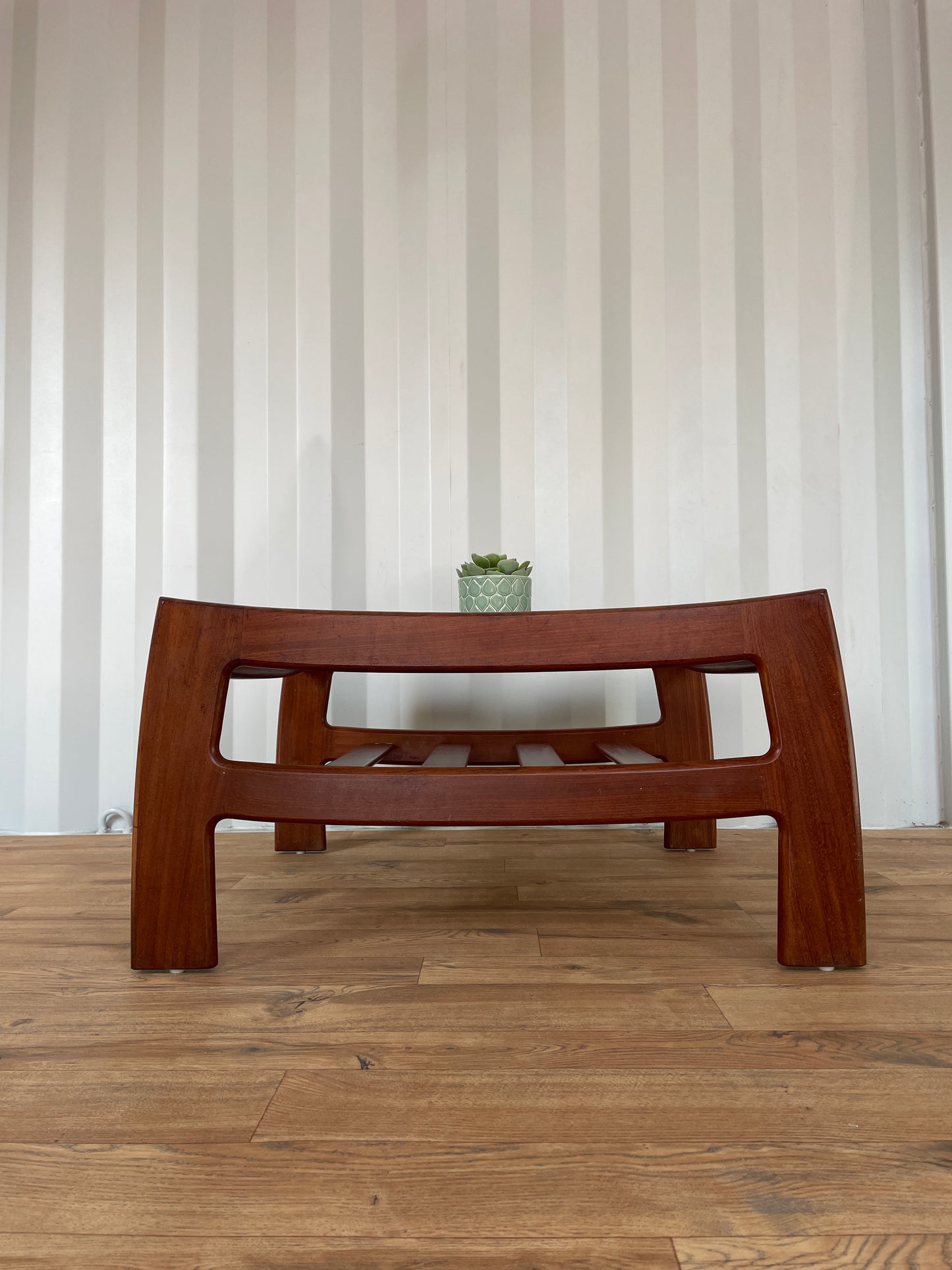 G Plan Coffee Table w/ Glass Top - Teak Mid-Century