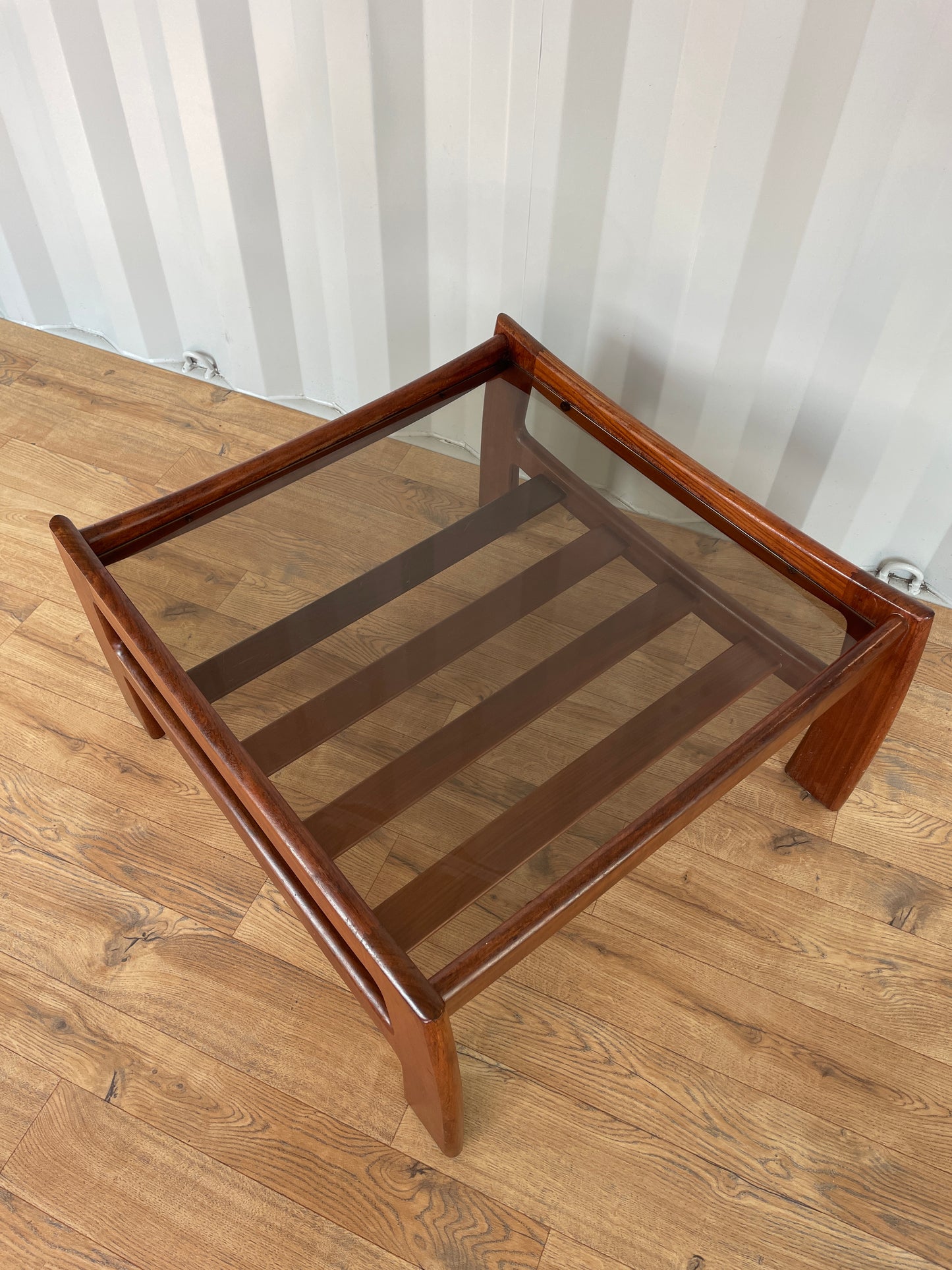 G Plan Coffee Table w/ Glass Top - Teak Mid-Century