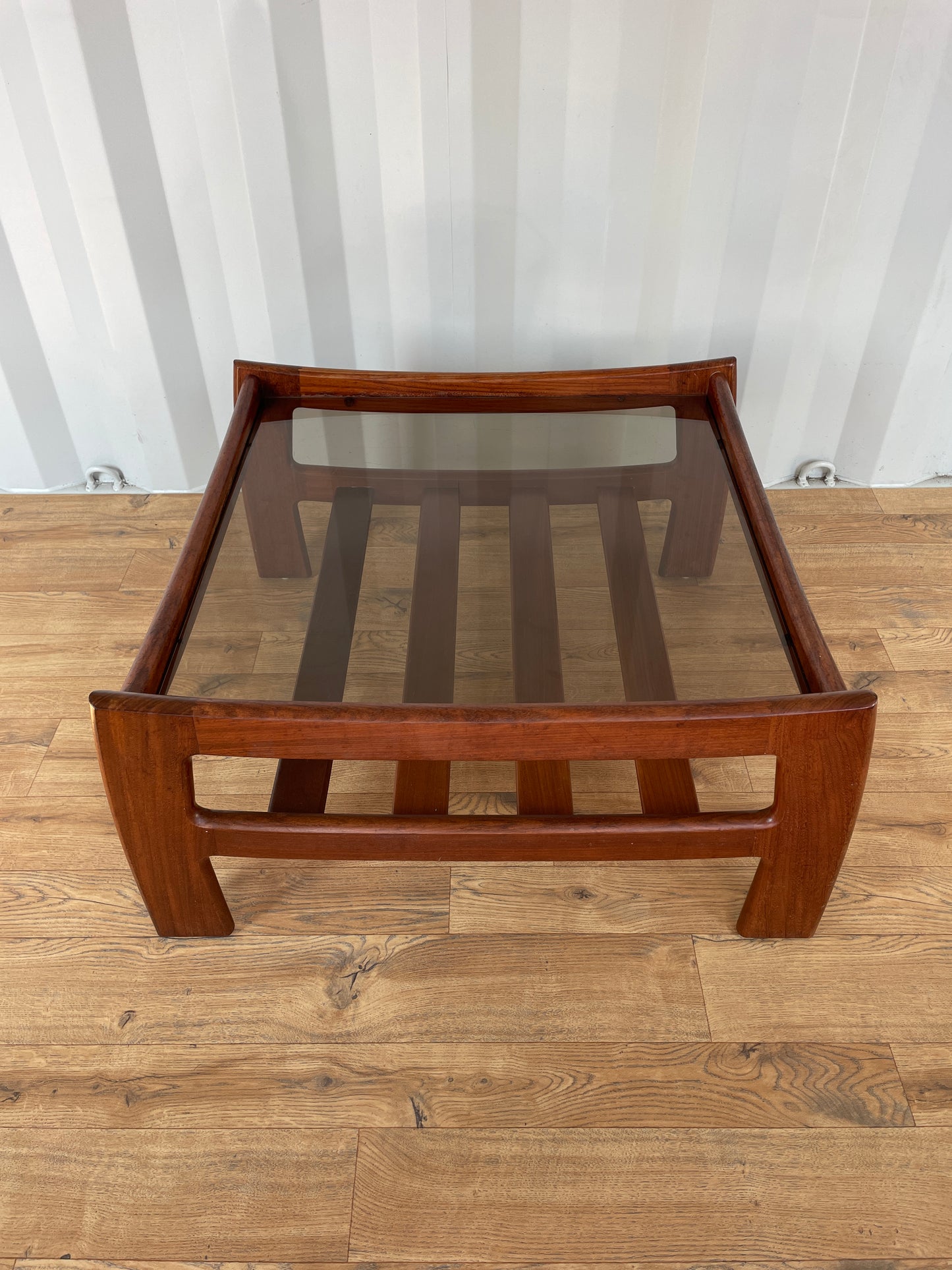 G Plan Coffee Table w/ Glass Top - Teak Mid-Century