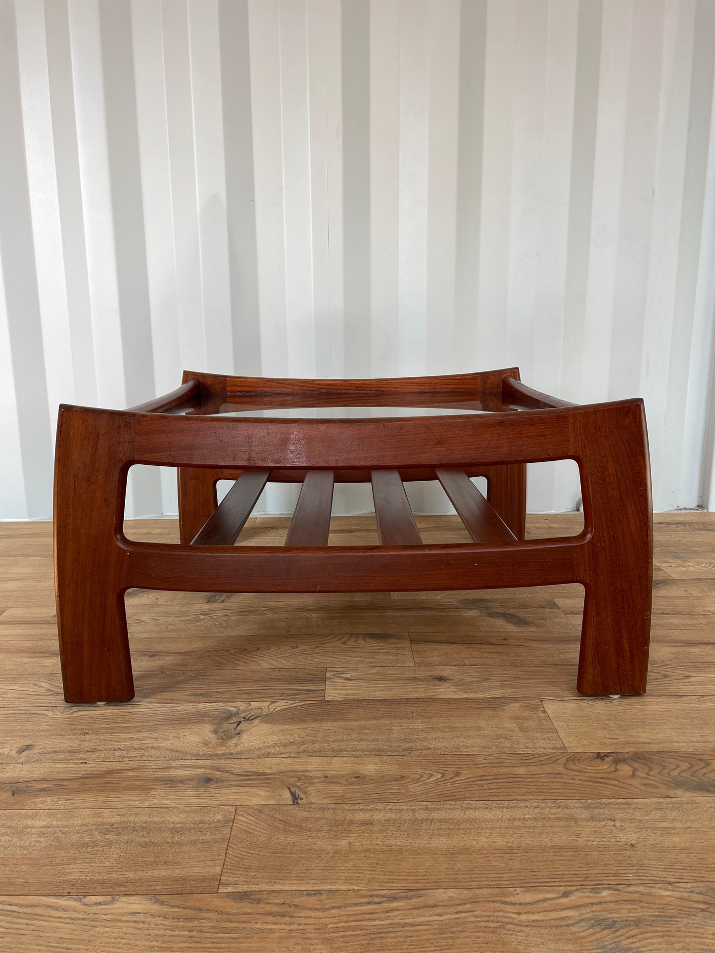 G Plan Coffee Table w/ Glass Top - Teak Mid-Century