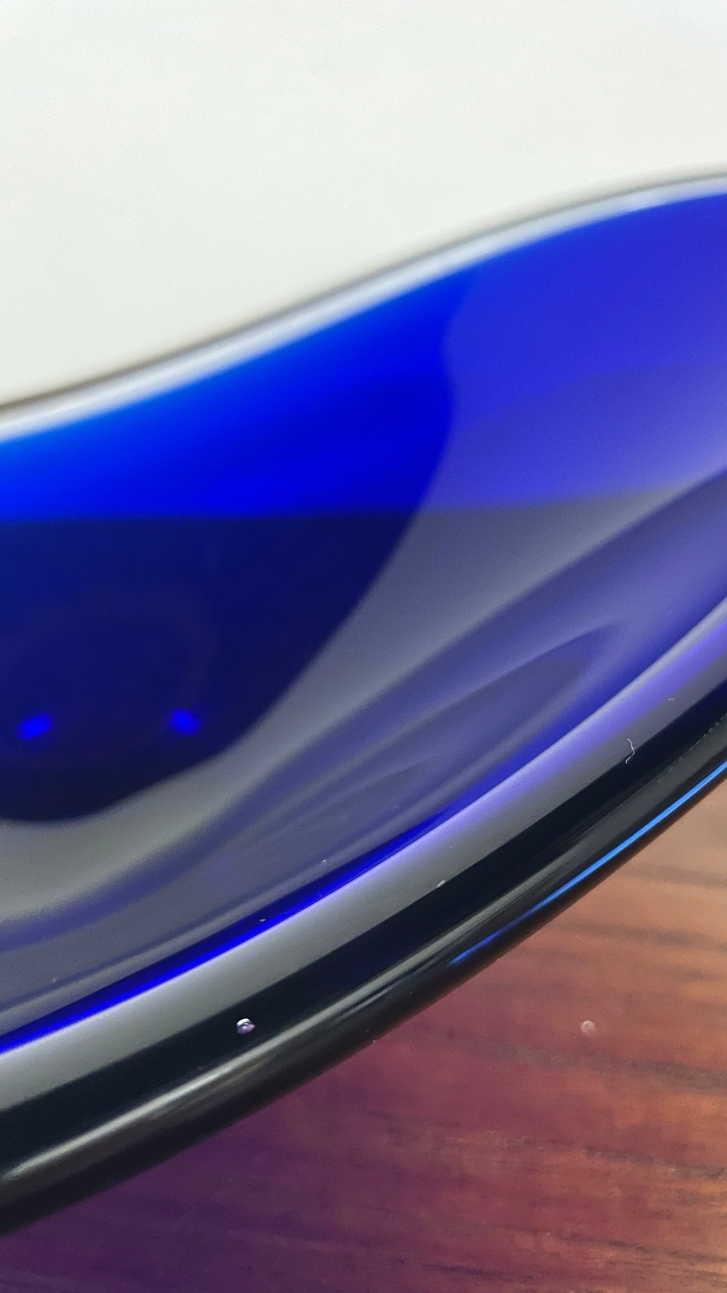 Mid-Century Blue Art Glass Dish | Sculptural Vintage Centrepiece Bowl | 29cm