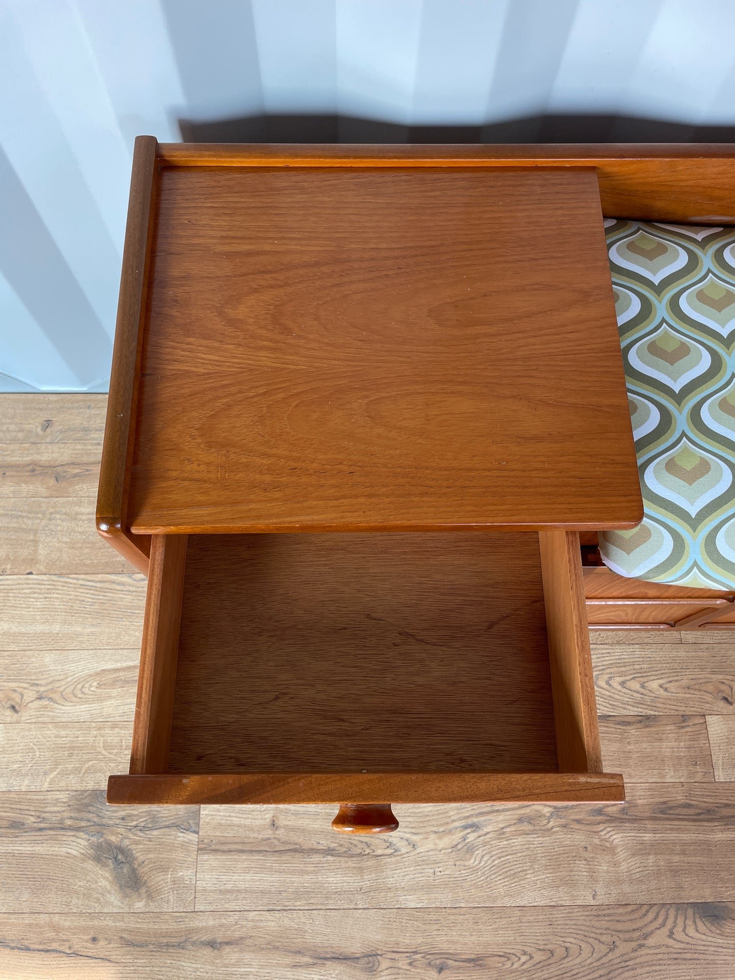 Nathan Mid Century Telephone Table Teak Hall Seat / Bench