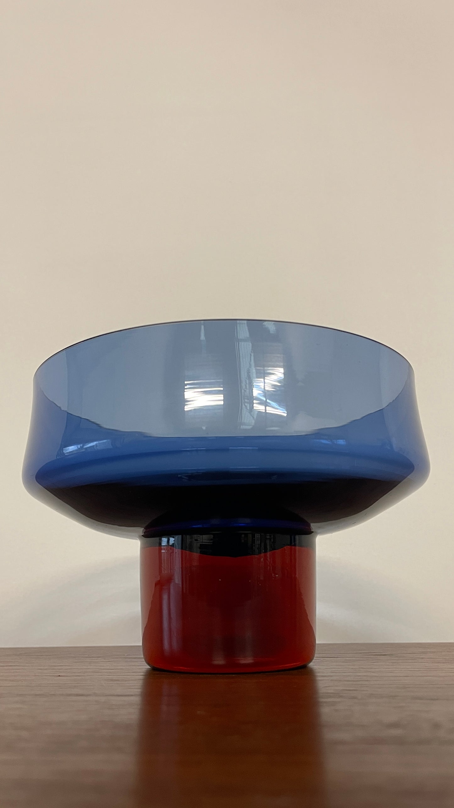 Mid-Century Swedish Blue & Green Art Glass Bowl by Bo Borgstrom for Åseda Glasbruk, 1960s