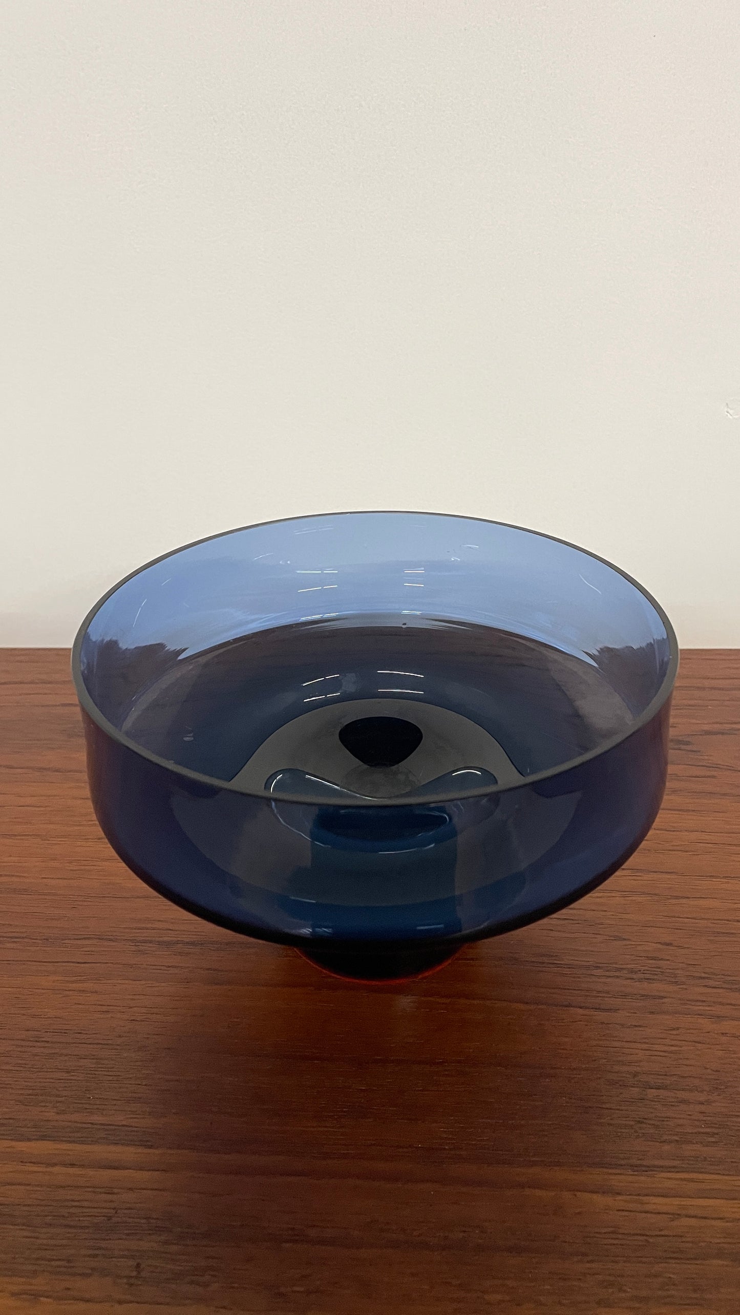 Mid-Century Swedish Blue & Green Art Glass Bowl by Bo Borgstrom for Åseda Glasbruk, 1960s