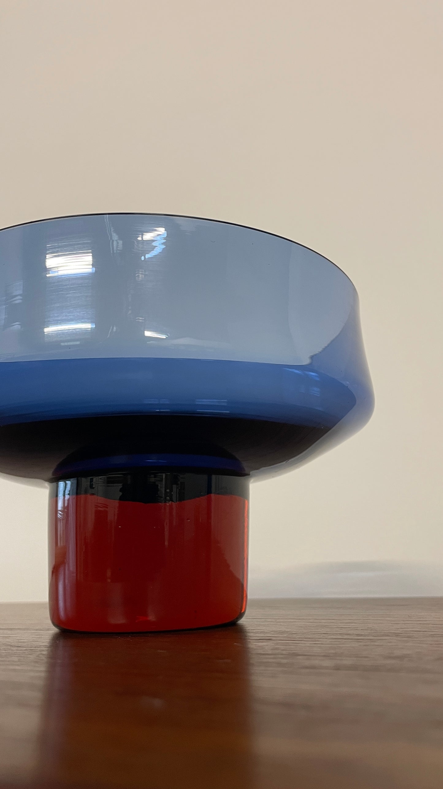 Mid-Century Swedish Blue & Green Art Glass Bowl by Bo Borgstrom for Åseda Glasbruk, 1960s