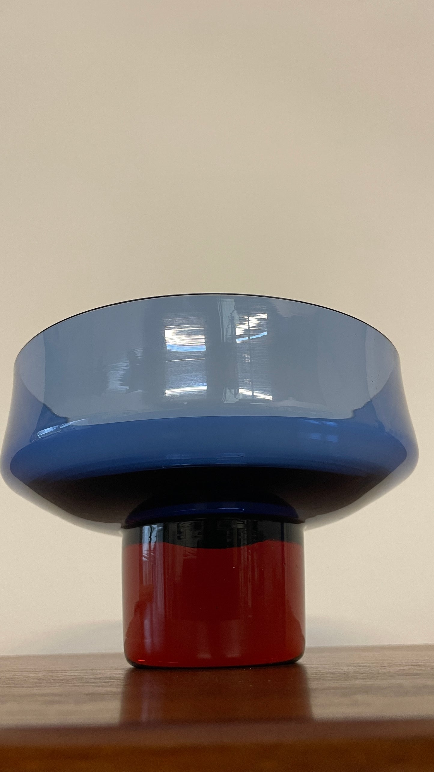 Mid-Century Swedish Blue & Green Art Glass Bowl by Bo Borgstrom for Åseda Glasbruk, 1960s