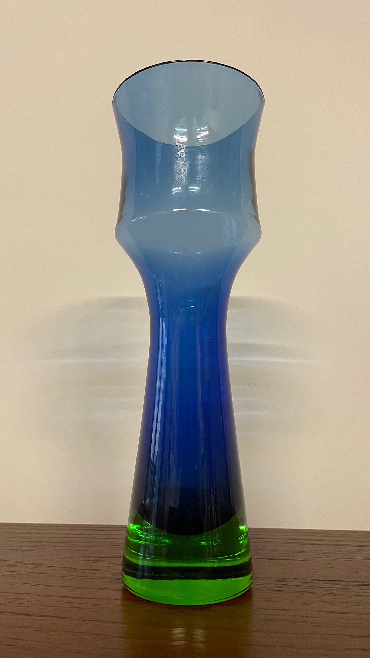 Mid-Century Swedish Blue & Green Glass Vase by Bo Borgström for Åseda Glasbruk, 1960s