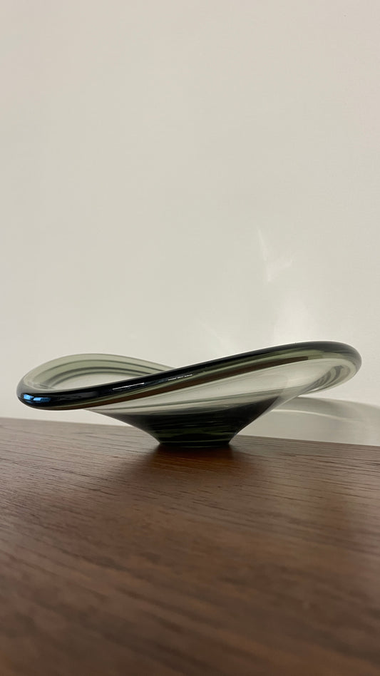 Mid-Century Danish Smoked Glass Dish by Per Lütken for Holmegaard Provence