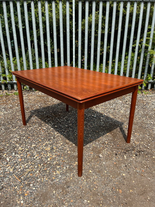 Vintage Danish Extendable Teak Dining Table | Mid-Century Scandinavian