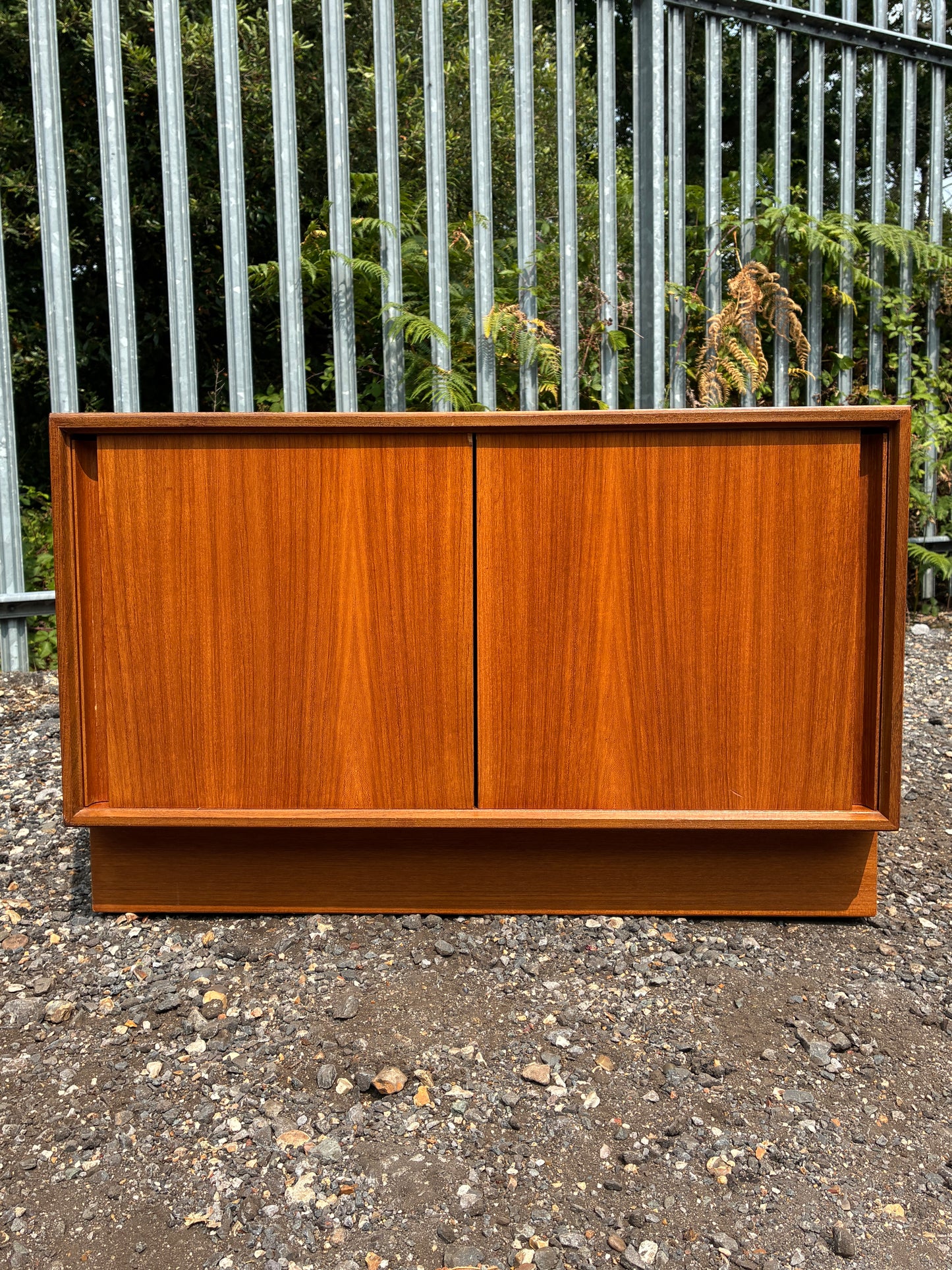 G Plan Teak Sliding Door Cupboard | Mid Century Storage Cabinet | Compact Media Cabinet