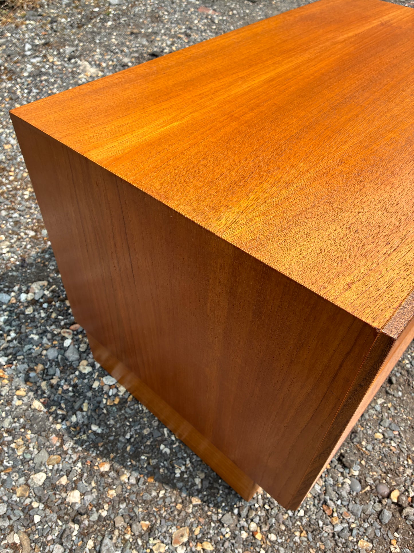 G Plan Teak Sliding Door Cupboard | Mid Century Storage Cabinet | Compact Media Cabinet