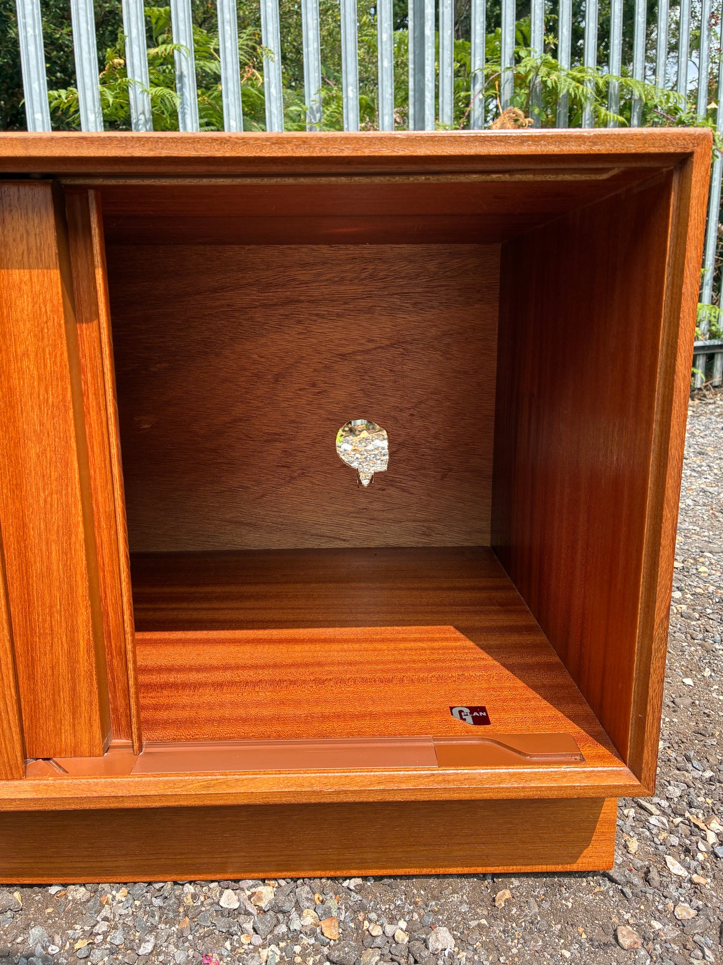 G Plan Teak Sliding Door Cupboard | Mid Century Storage Cabinet | Compact Media Cabinet