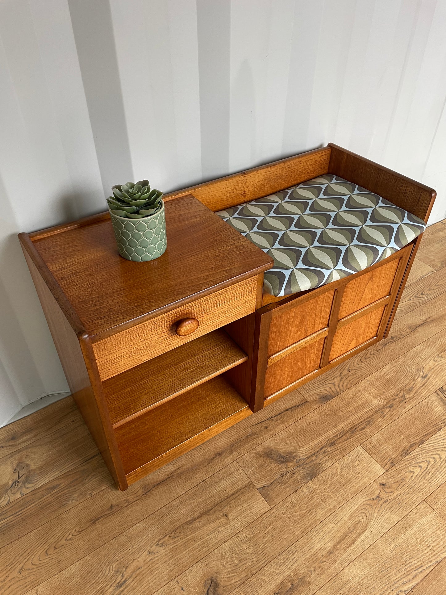 Nathan Mid-Century Teak Compact Retro Telephone Hall Table