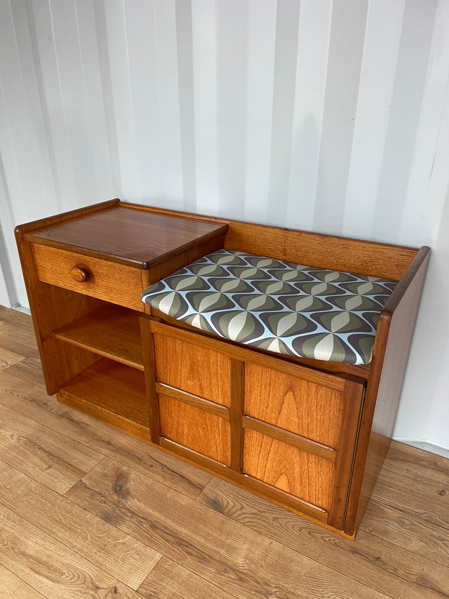 Nathan Mid-Century Teak Compact Retro Telephone Hall Table