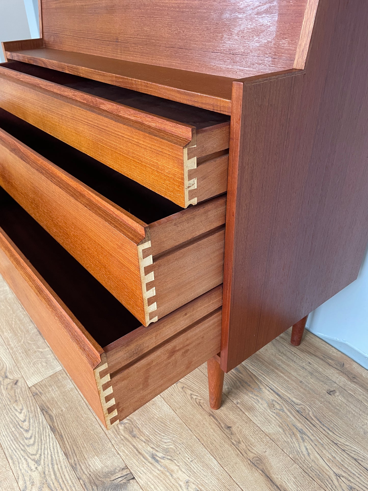 Danish Mid-Century Teak Bureau - Home Desk - Drop Front