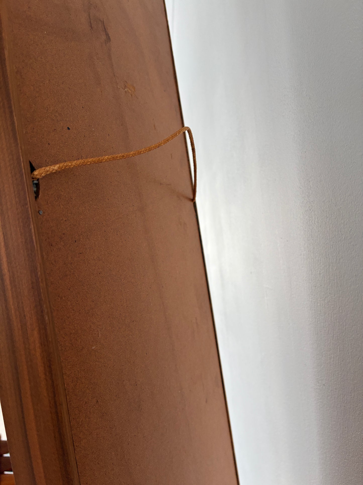Danish Mid-Century Teak Wall Mirror | Vintage Scandinavian Rectangular Hallway Mirror | 106cm Tall