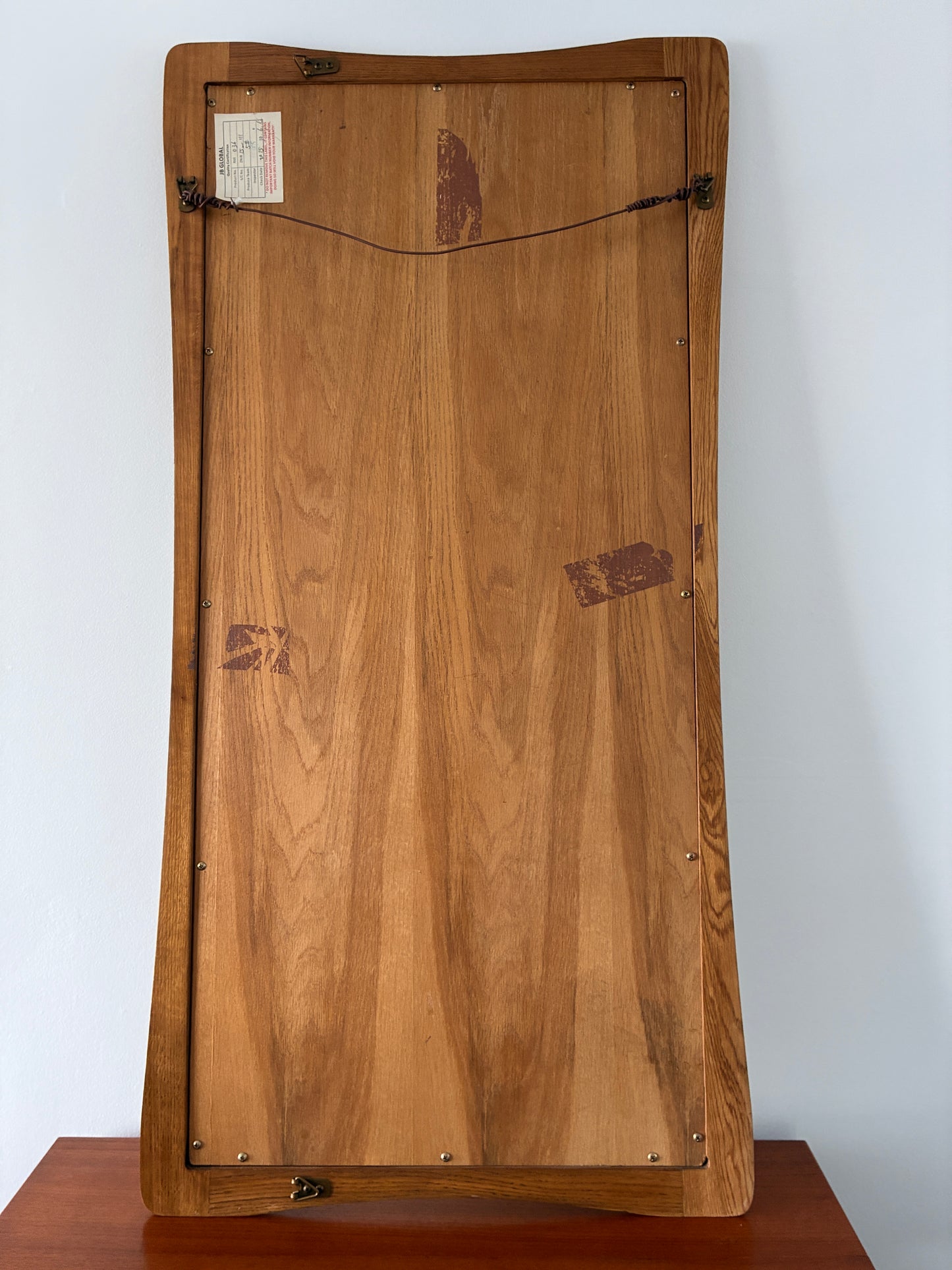 Vintage Wooden Wall Mirror – Sculpted Timber Frame – Mid Century Style – Hallway Bedroom Living Room Mirror – 60cm x 118cm