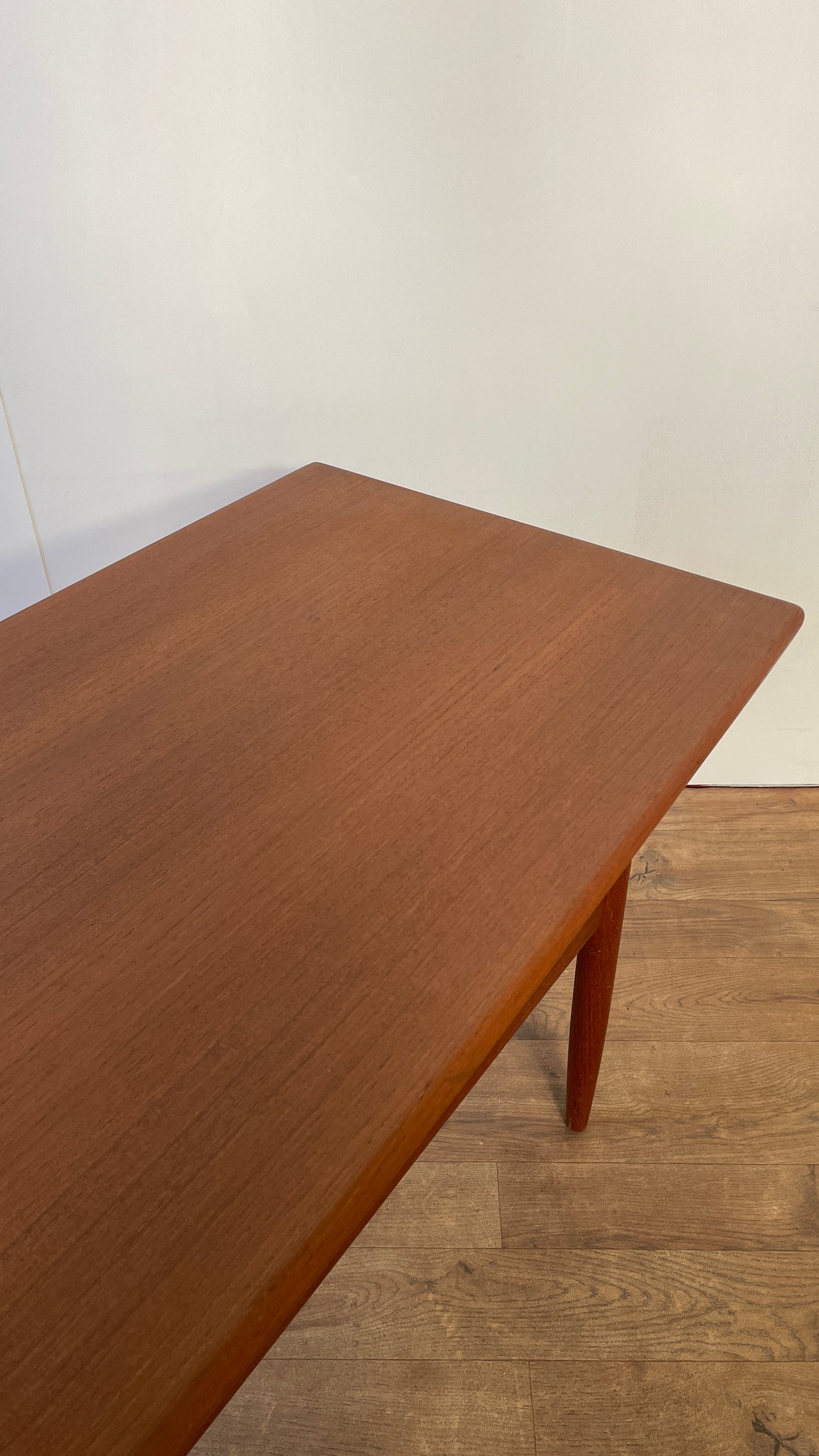 Mid-Century Danish Teak Coffee Table with Slatted Shelf | Scandinavian Modern