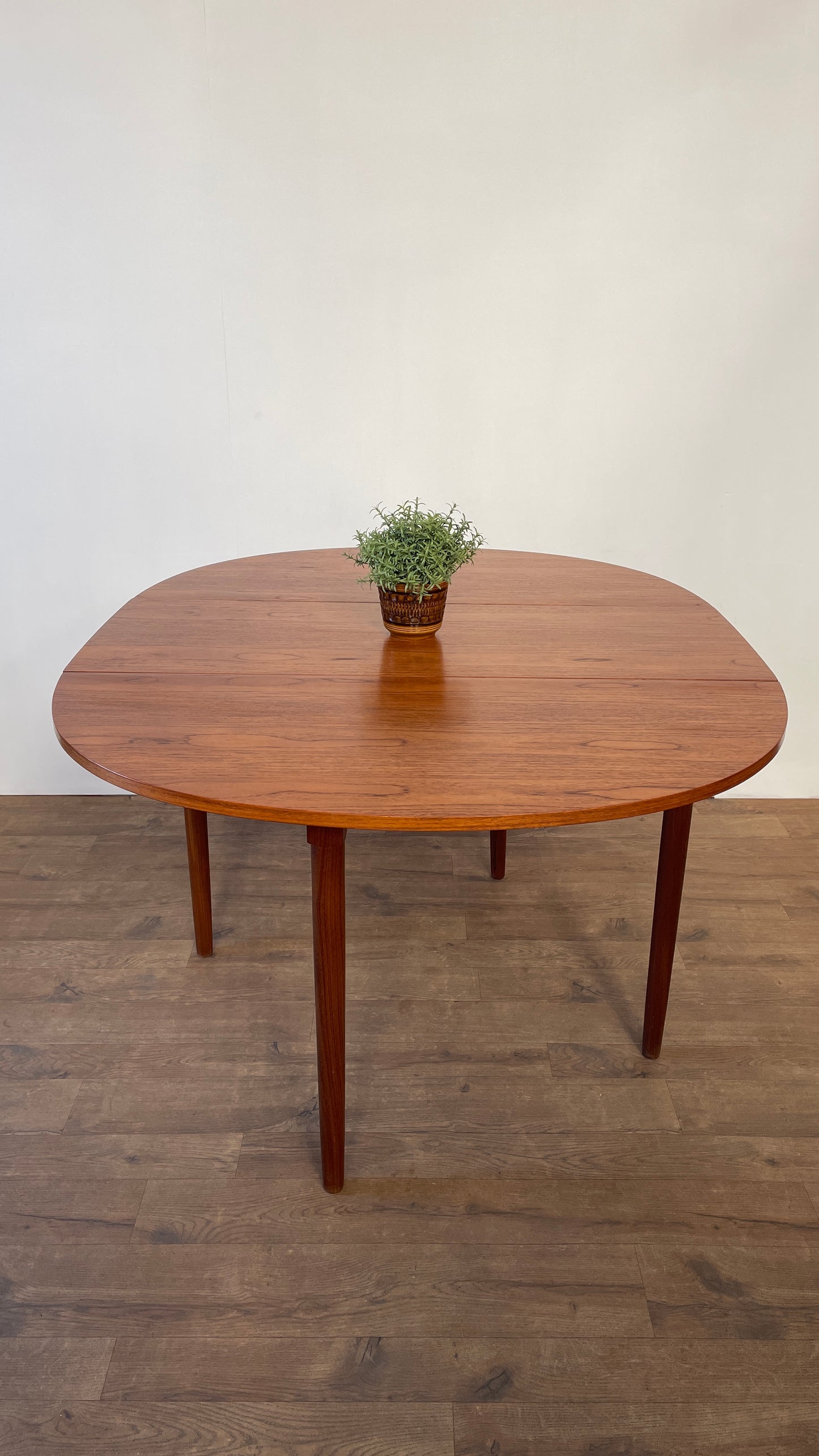 Mid-Century Teak Drop Leaf Dining Table | Compact Extendable Vintage Table