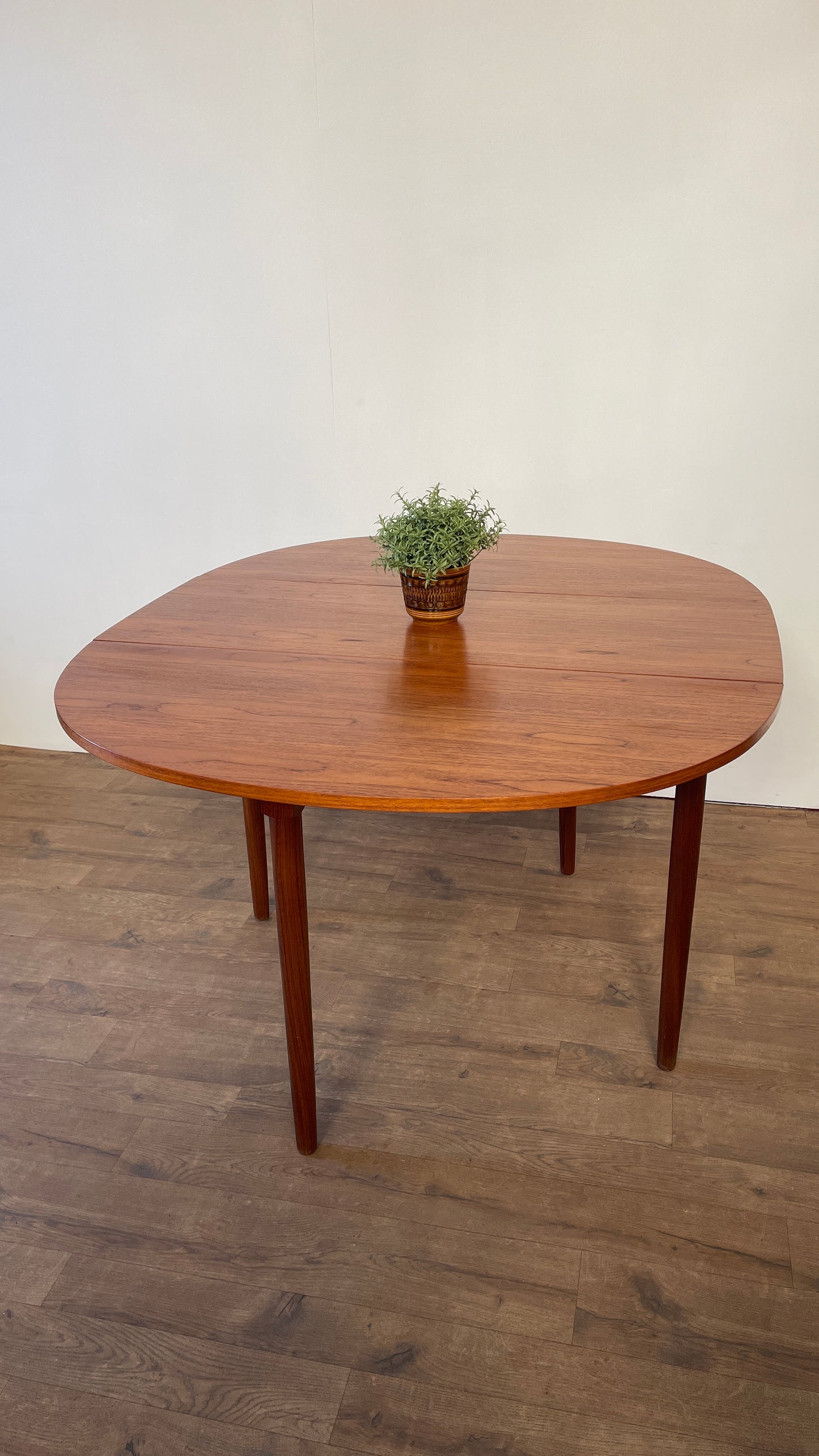 Mid-Century Teak Drop Leaf Dining Table | Compact Extendable Vintage Table