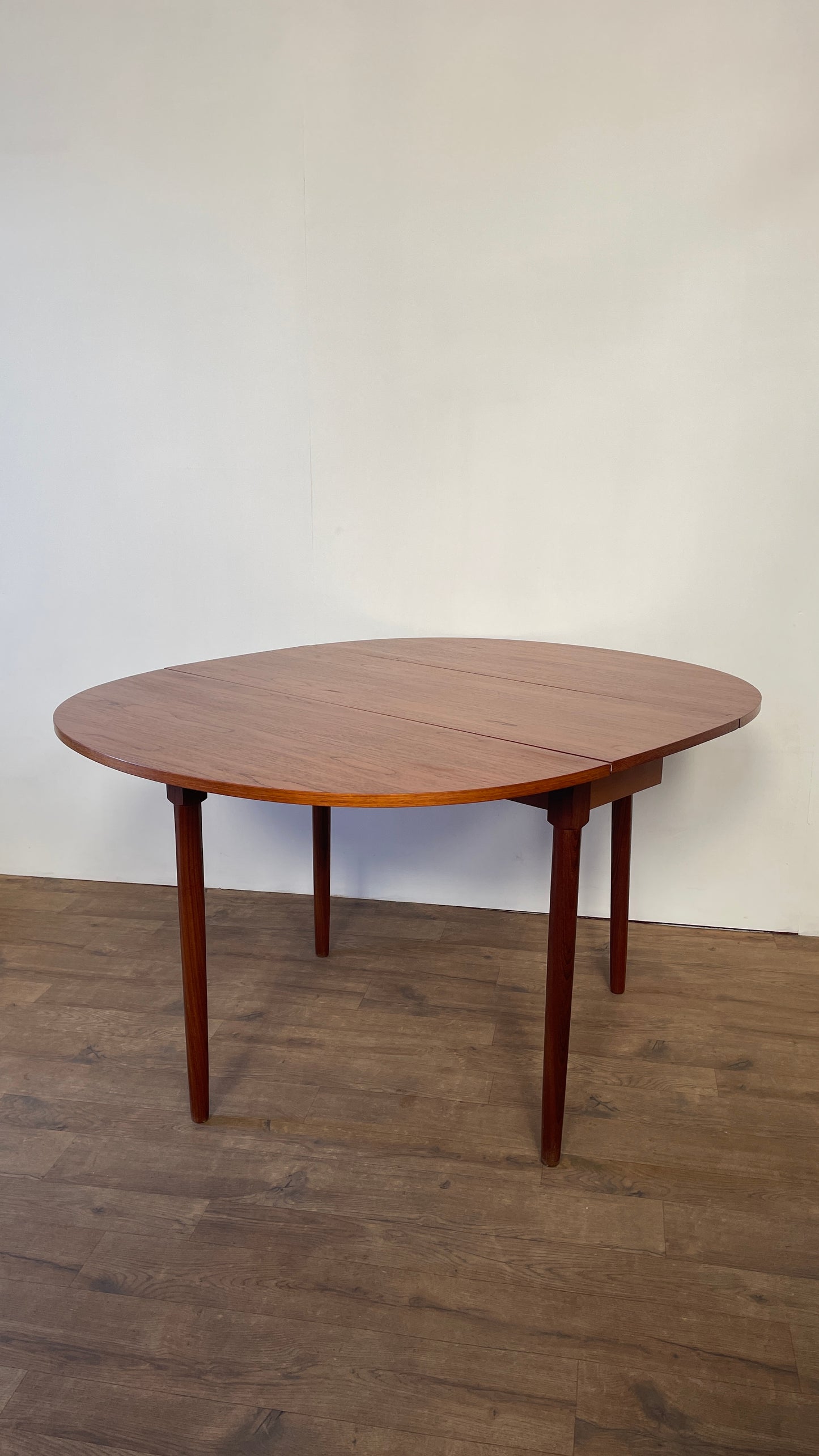 Mid-Century Teak Drop Leaf Dining Table | Compact Extendable Vintage Table