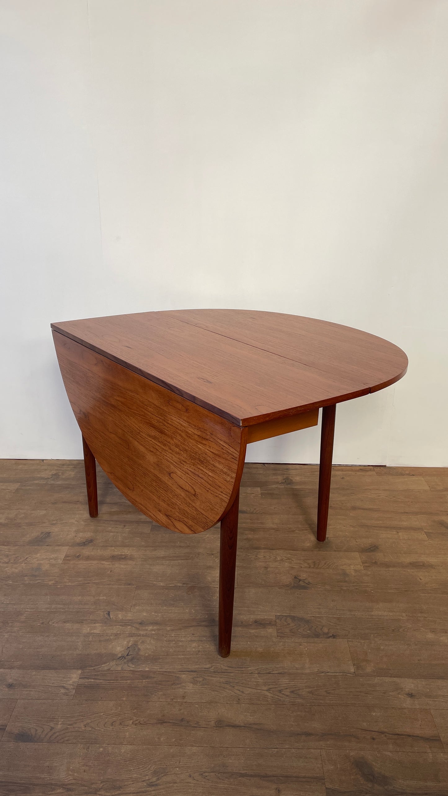 Mid-Century Teak Drop Leaf Dining Table | Compact Extendable Vintage Table