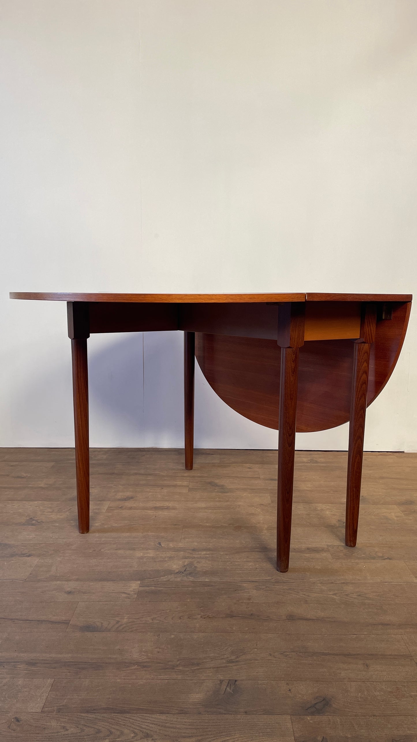 Mid-Century Teak Drop Leaf Dining Table | Compact Extendable Vintage Table