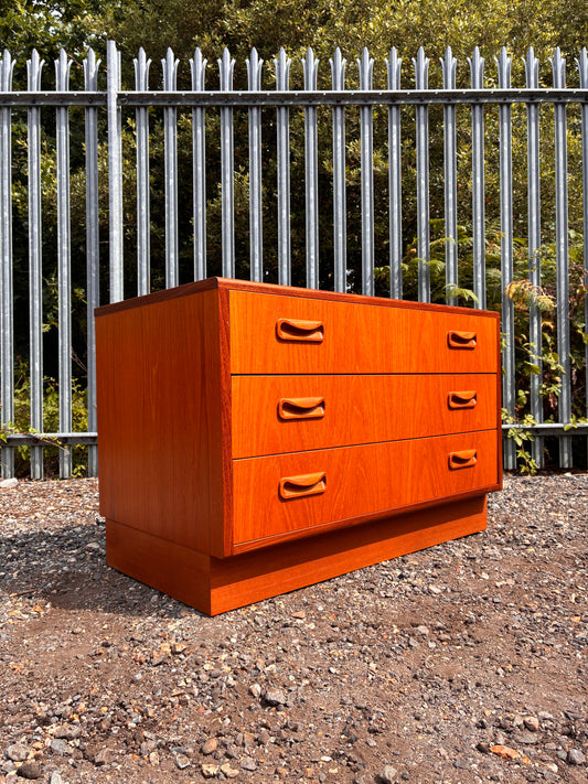 G Plan Teak 3 Drawer Chest of Drawers | Mid Century Vintage  Bedroom Storage Cabinet | Retro Furniture