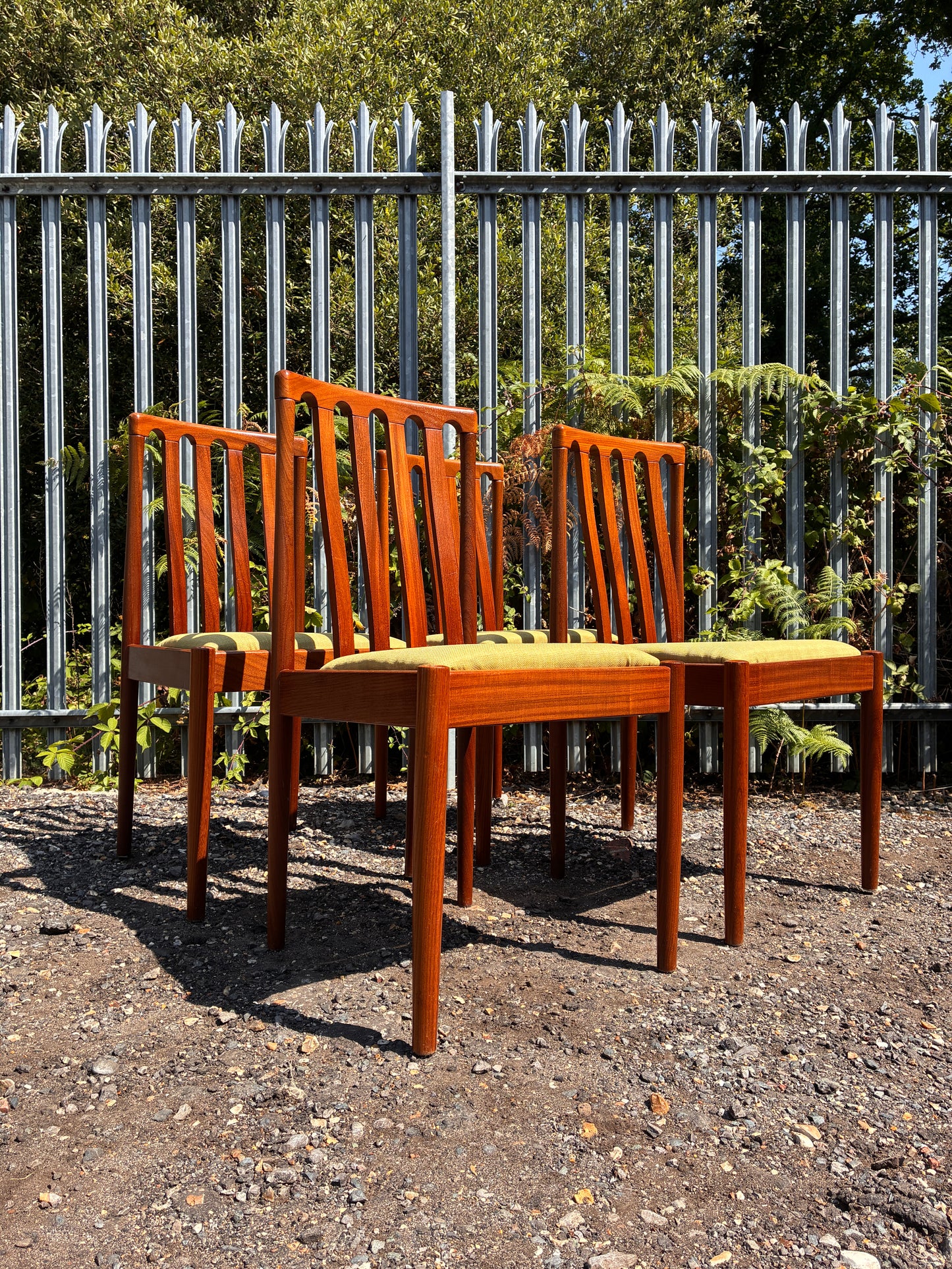 Set of 4 Mid-Century Meredew Teak Dining Chairs – Newly Upholstered Seats