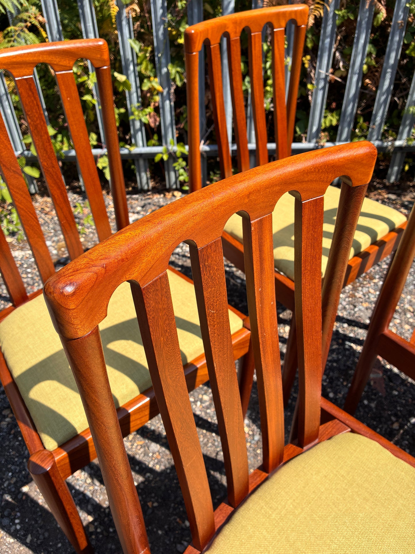 Set of 4 Mid-Century Meredew Teak Dining Chairs – Newly Upholstered Seats
