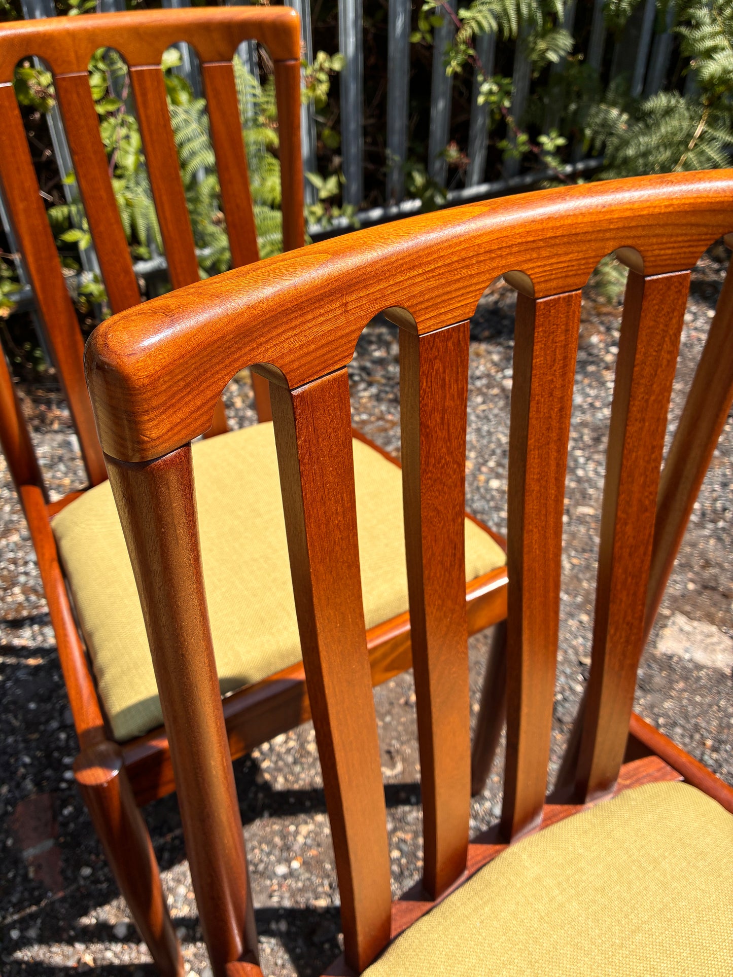 Set of 4 Mid-Century Meredew Teak Dining Chairs – Newly Upholstered Seats