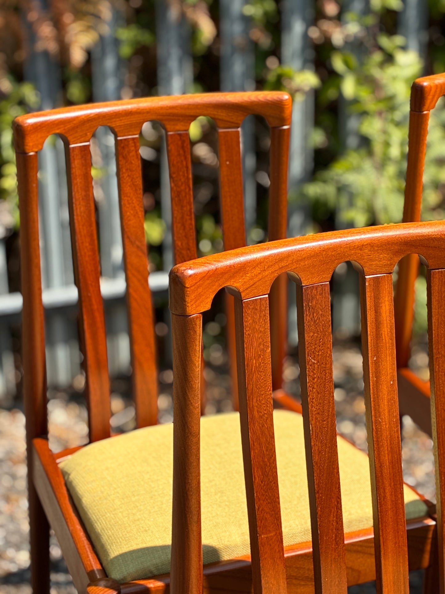 Set of 4 Mid-Century Meredew Teak Dining Chairs – Newly Upholstered Seats