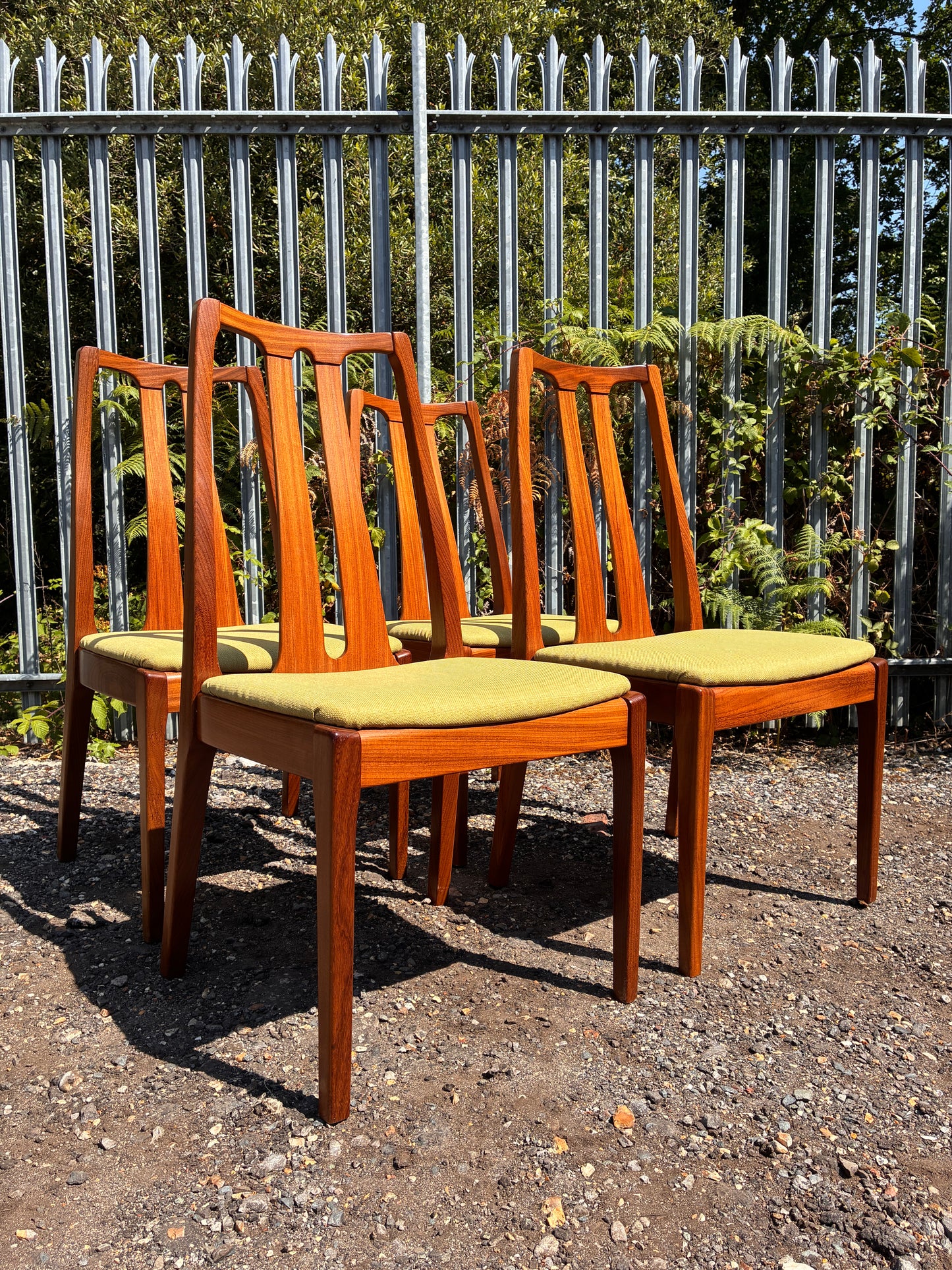 Set of 4 Nathan Mid-Century Teak Dining Chairs | Newly Upholstered Seats