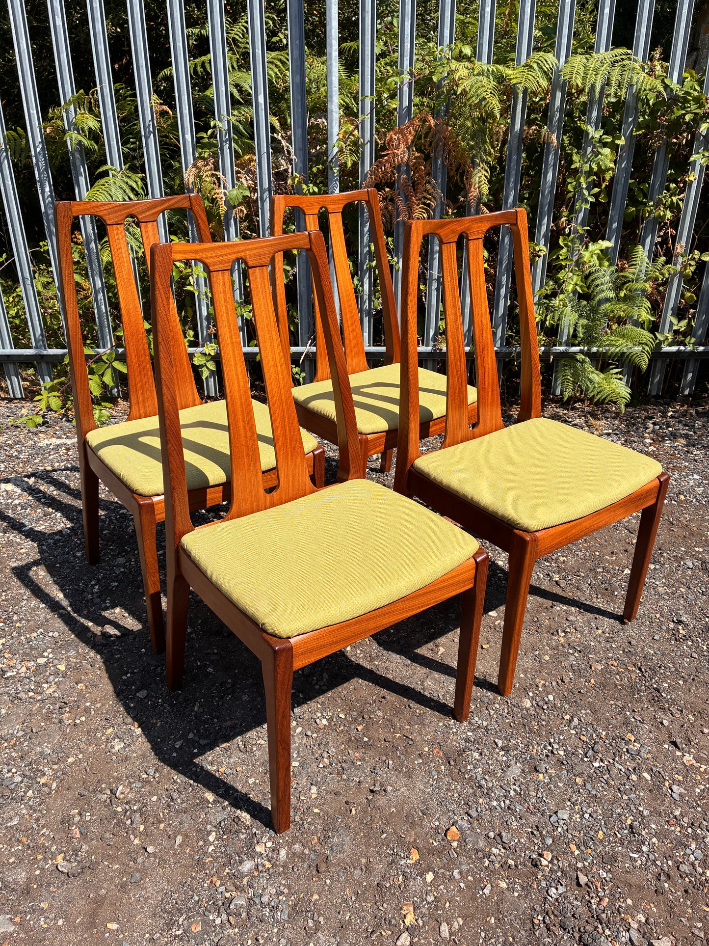 Set of 4 Nathan Mid-Century Teak Dining Chairs | Newly Upholstered Seats