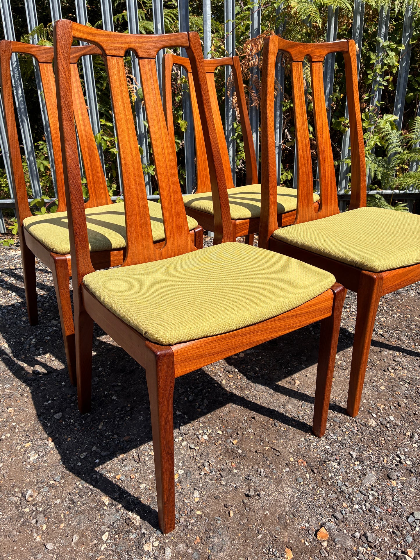 Set of 4 Nathan Mid-Century Teak Dining Chairs | Newly Upholstered Seats