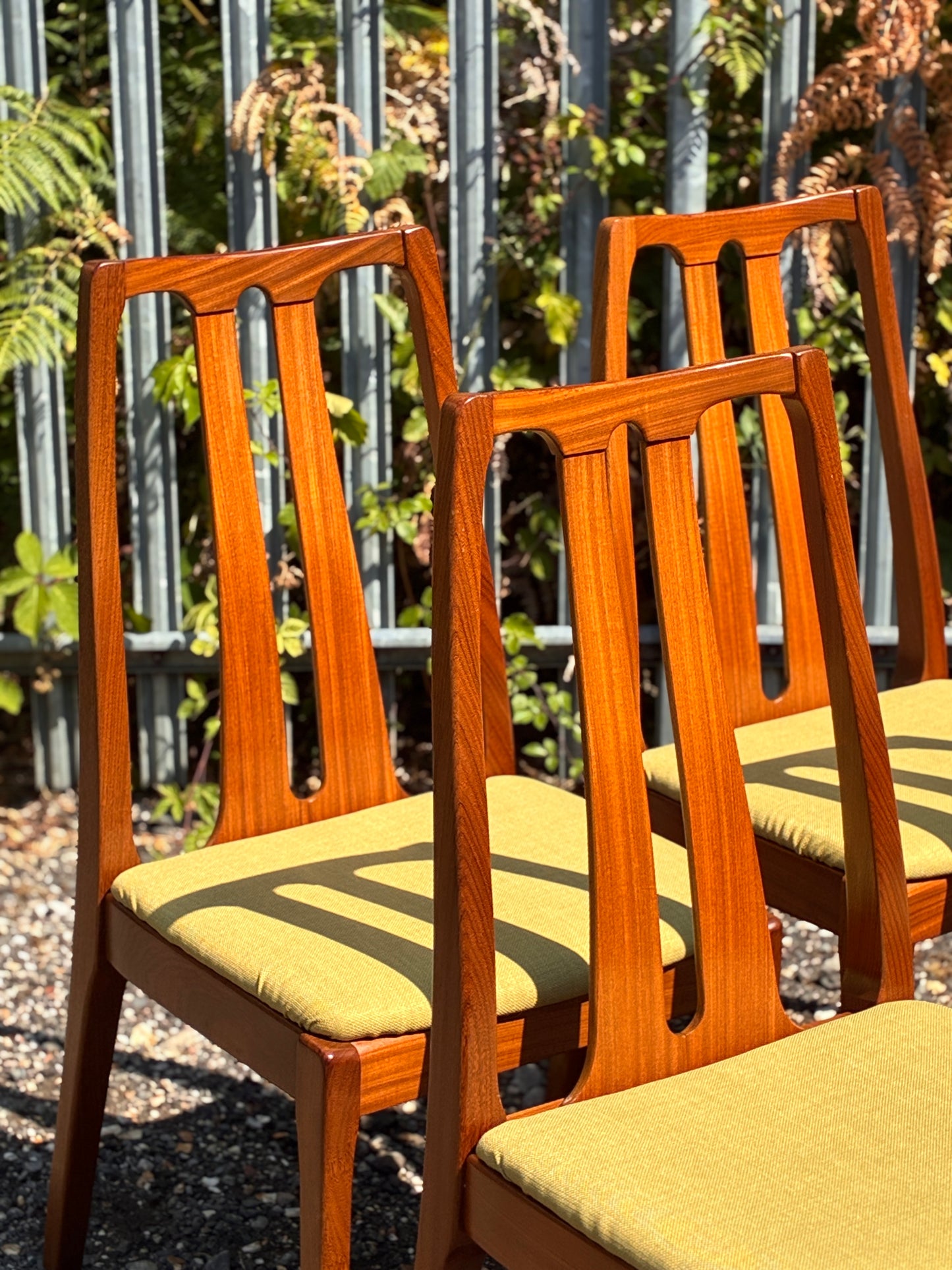 Set of 4 Nathan Mid-Century Teak Dining Chairs | Newly Upholstered Seats