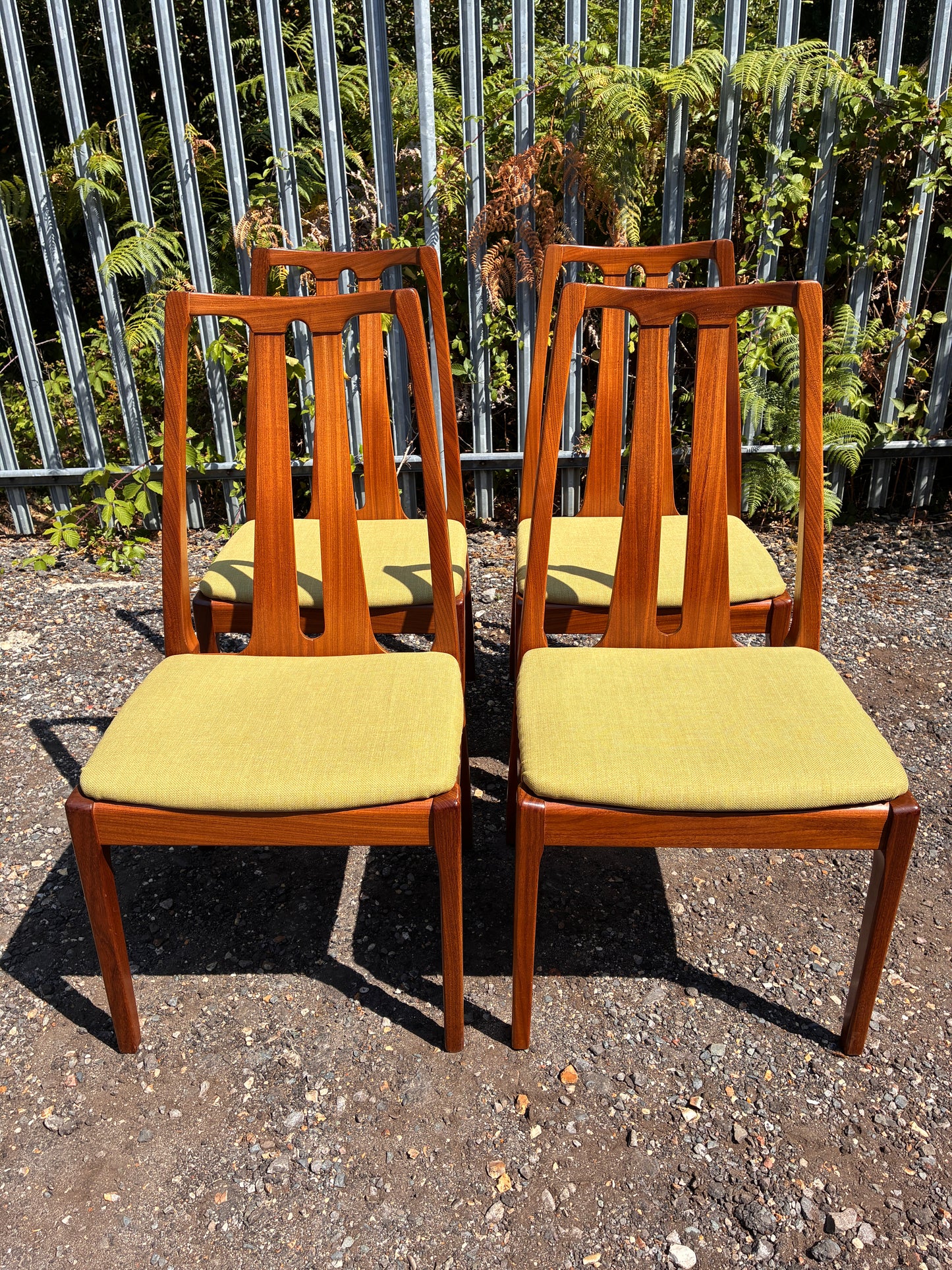 Set of 4 Nathan Mid-Century Teak Dining Chairs | Newly Upholstered Seats