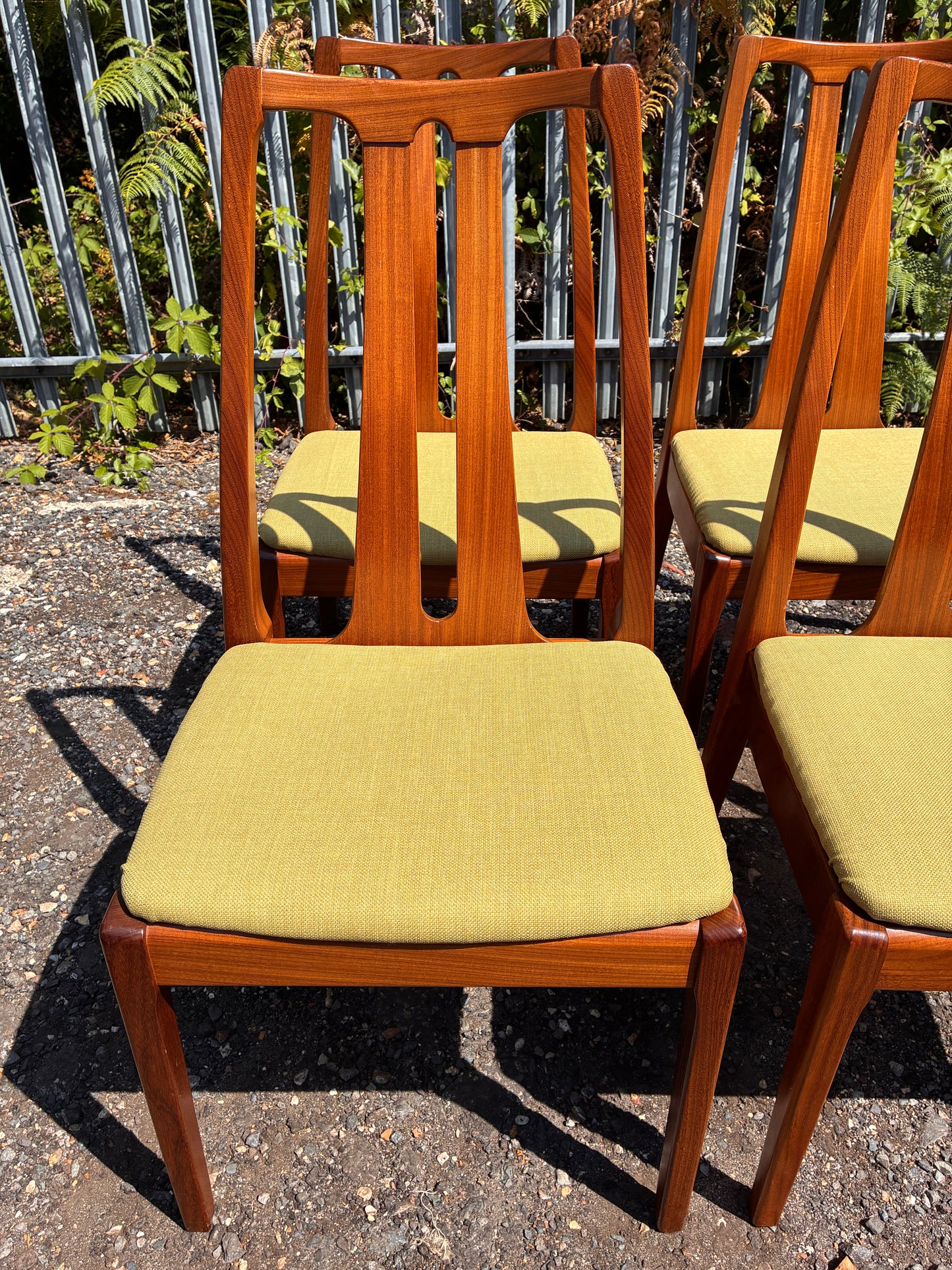 Set of 4 Nathan Mid-Century Teak Dining Chairs | Newly Upholstered Seats